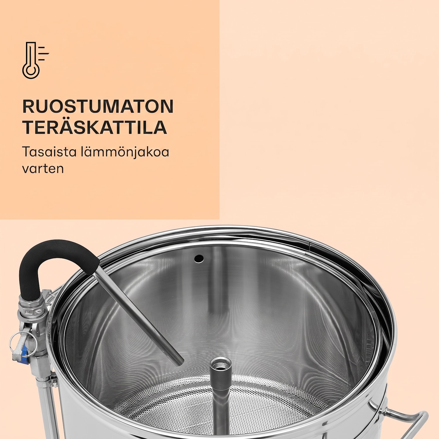 Mundschenk XXL mäskäyskattila oluenpanojärjestelmä 3000 W 50 l ruostumatonta 304-terästä XXL | Hopea Metallinen