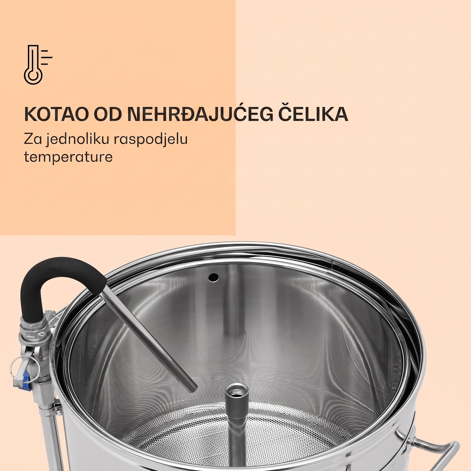 Mundschenk XXL kotao za kuhanje piva, nehrđajući čeliki, 3000W, 50l XXL | Srebrna metalik