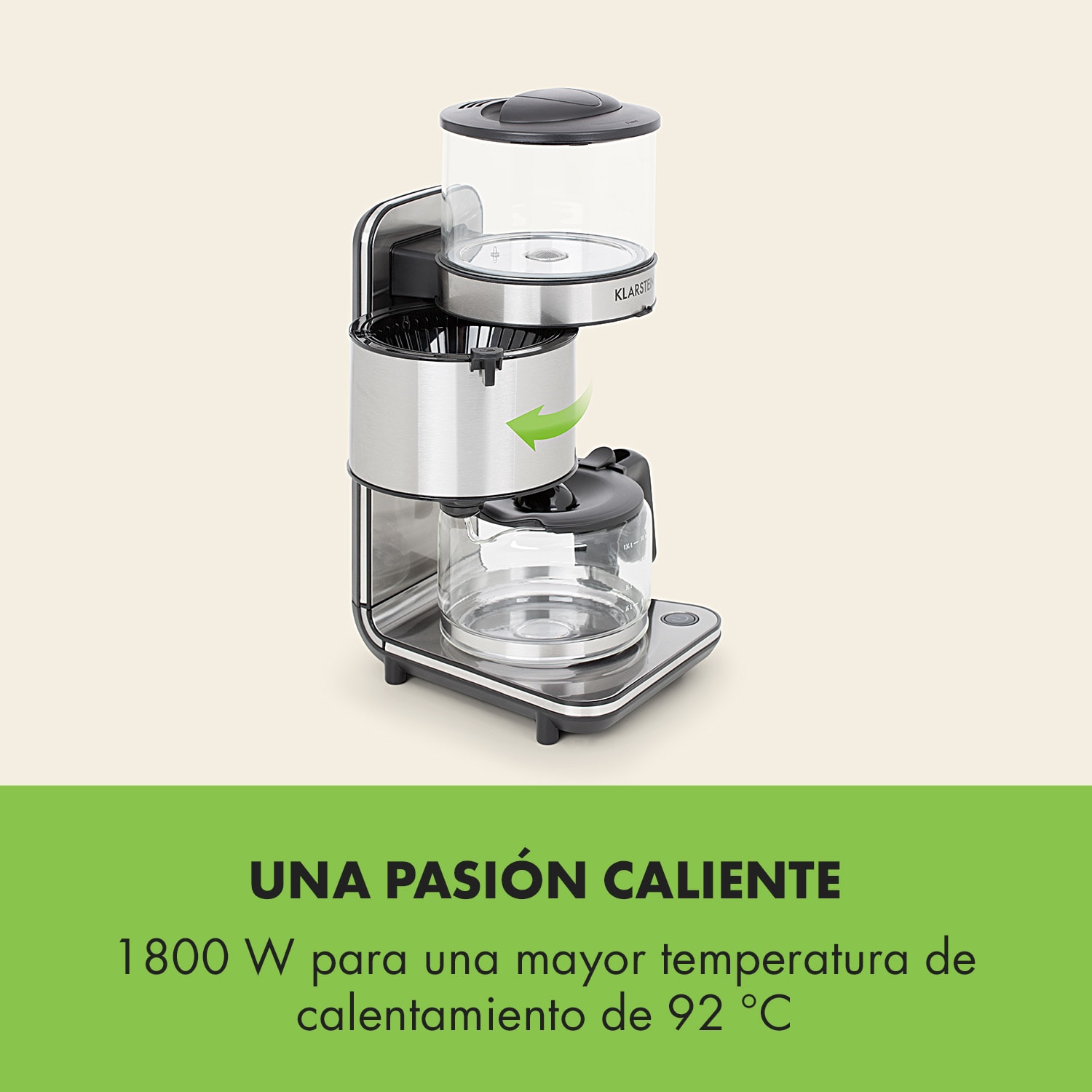 Soulmate Cafetera con filtro 1800W Cristal Acero inoxidable 