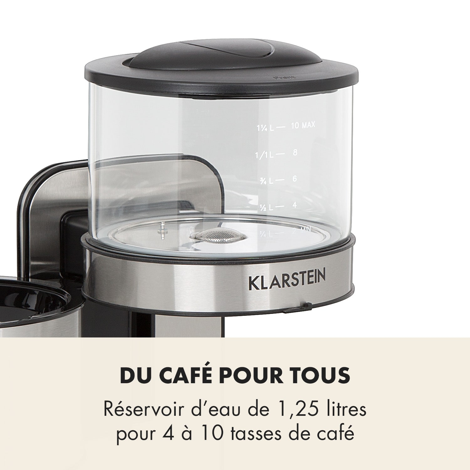 Soulmate Machine à café cafetière filtre 10 tasses 1800W verre & inox 