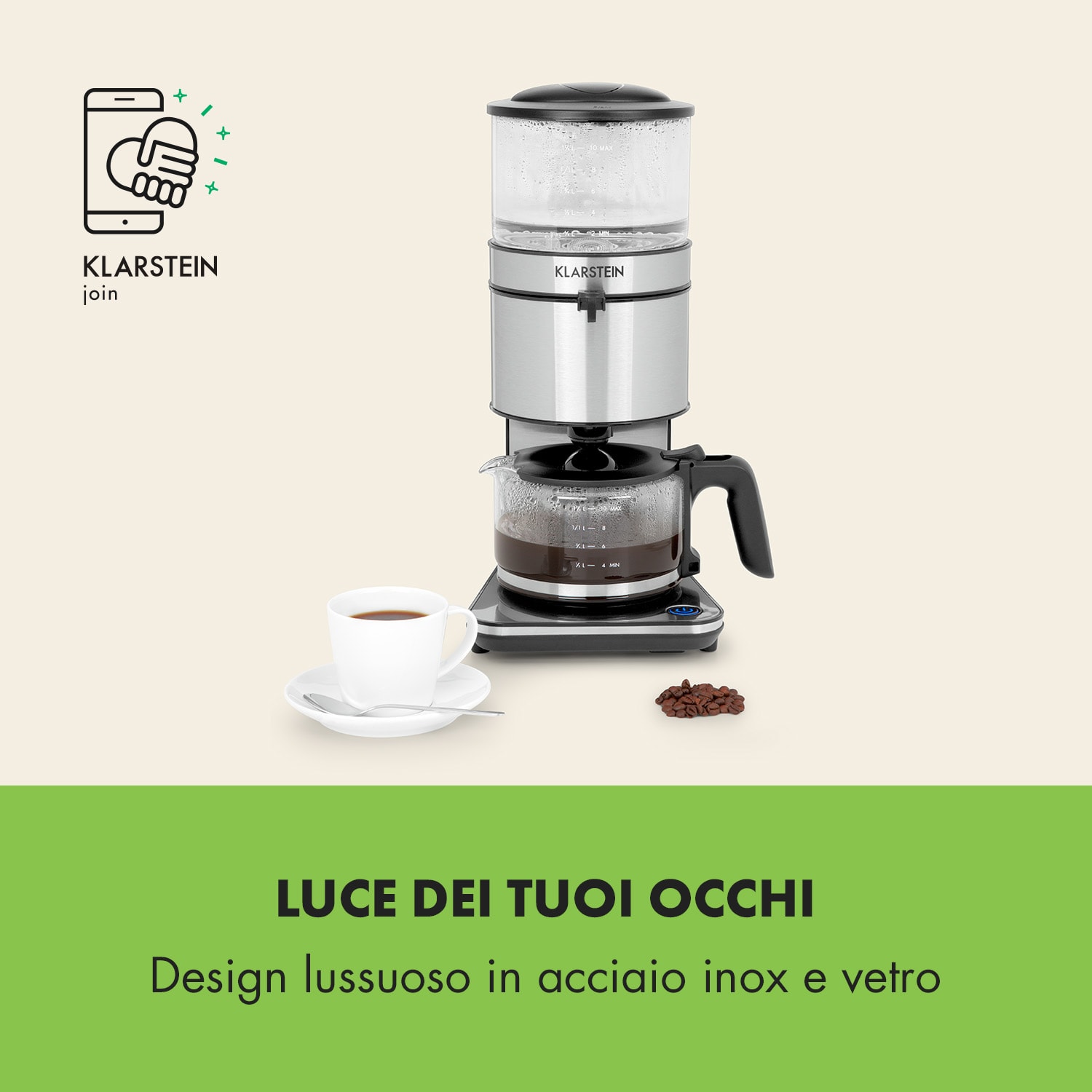 Soulmate Macchina del Caffè a Filtro 1800 W Vetro Acciaio 
