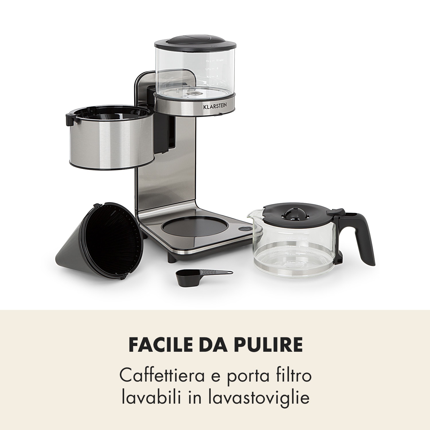 Soulmate Macchina del Caffè a Filtro 1800 W Vetro Acciaio 