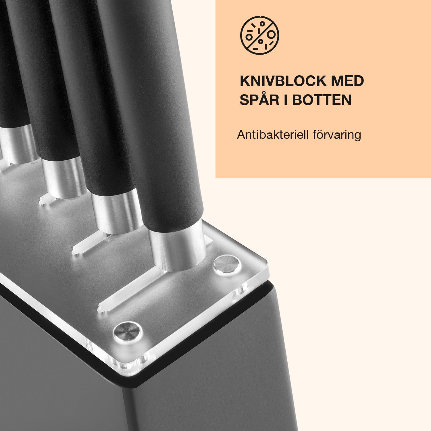 Kitano 8 delar Knivset med knivblock 7 knivar stål ädel knivblock i trä 