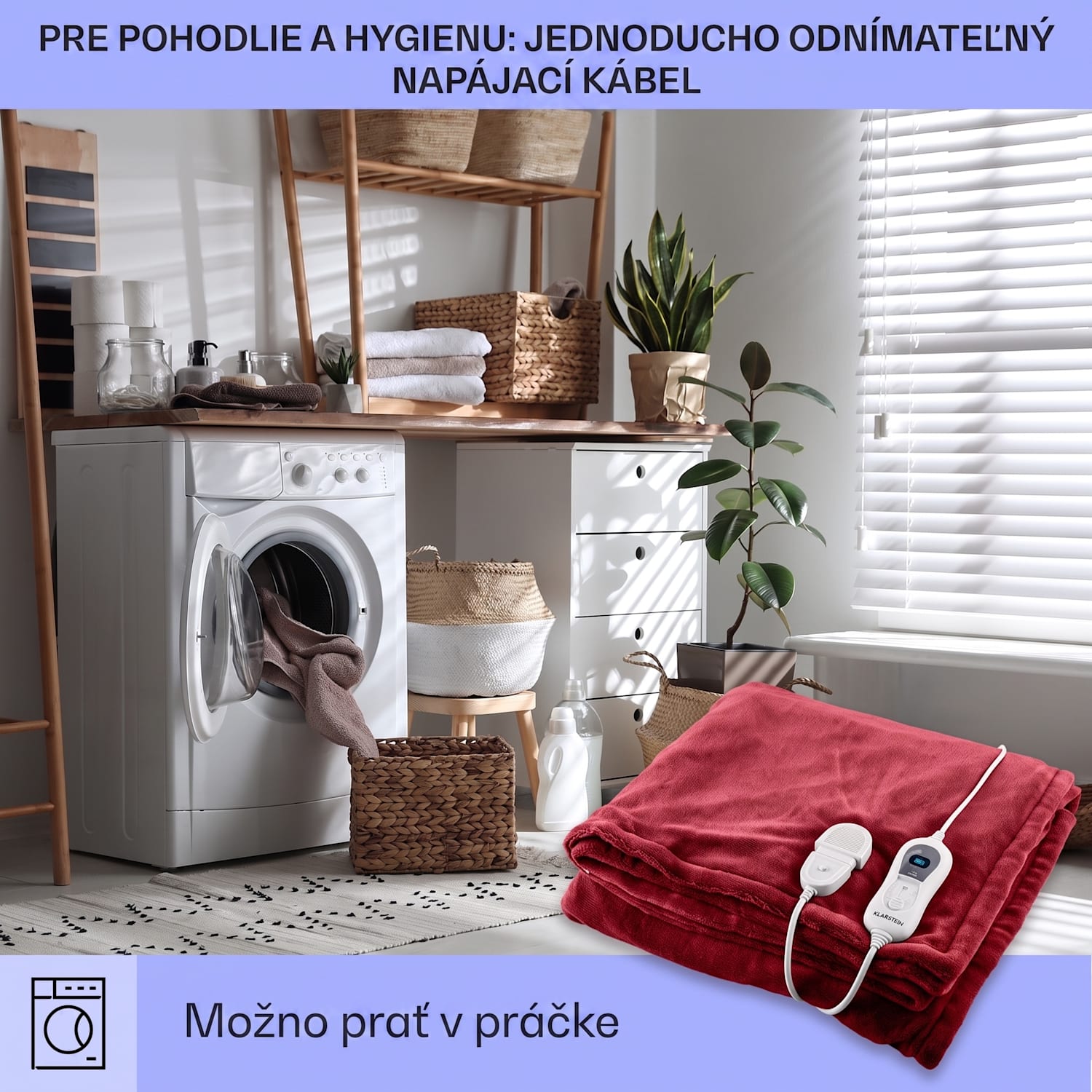 Dr. Watson XL, vyhrievacia deka, 120 W, 180 x 130 cm, prateľná, mikroplyš, vínová Vínová | XL