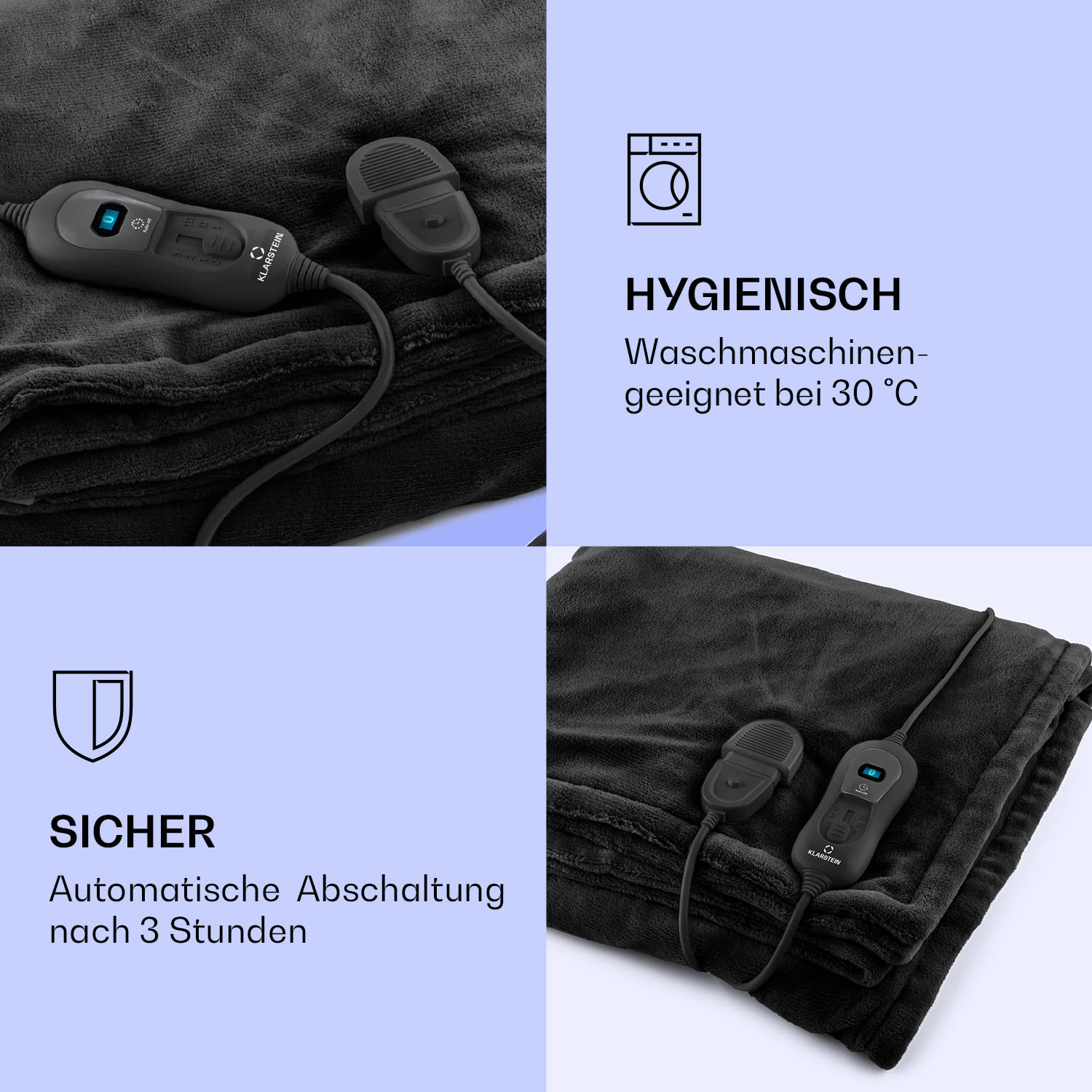 Dr. Watson XL Heizdecke 120 W 3 Stufen 180 x 130 cm Bedienteil 