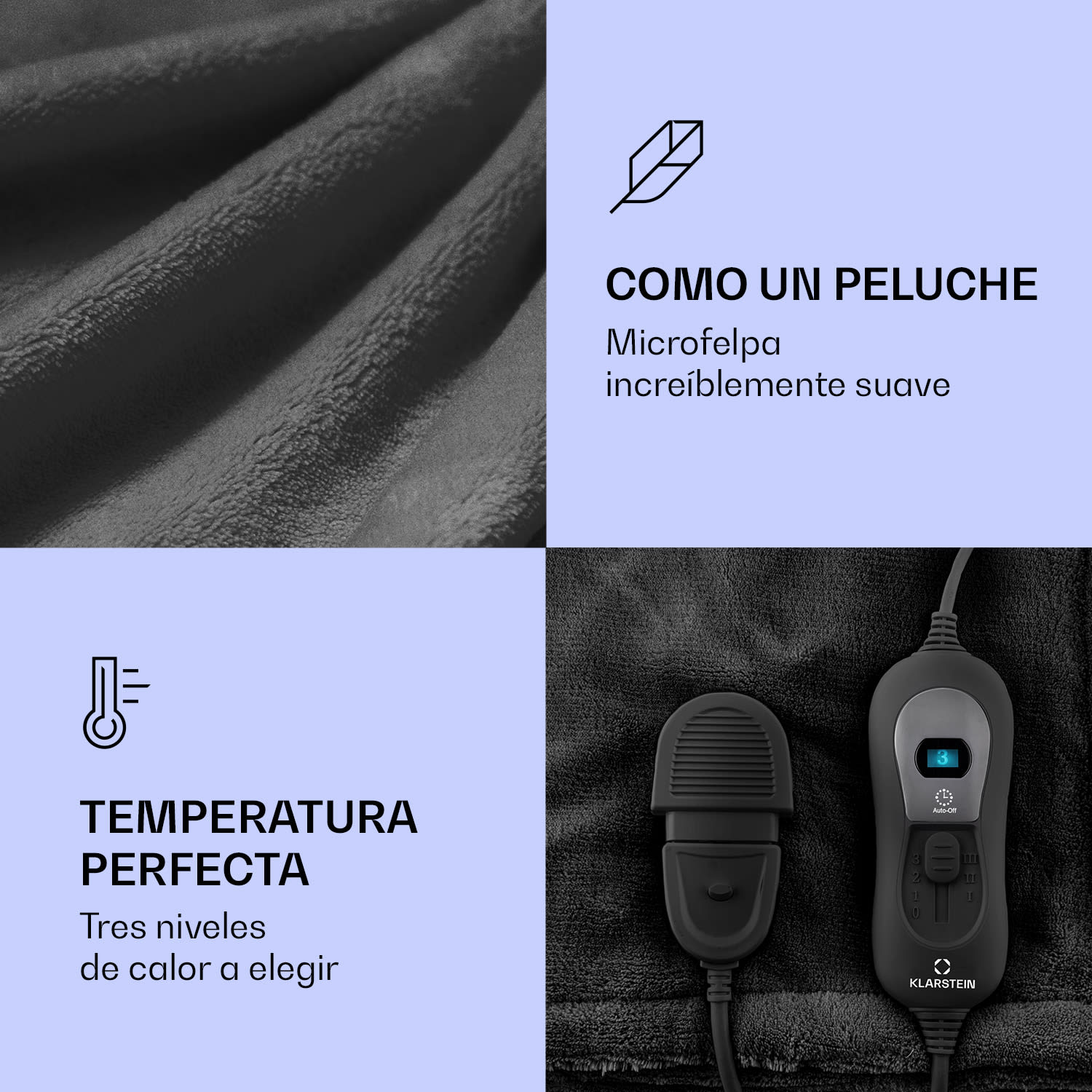 Dr. Watson XL Manta eléctrica 120 W 3 intensidades 180 x 130 cm Mando 