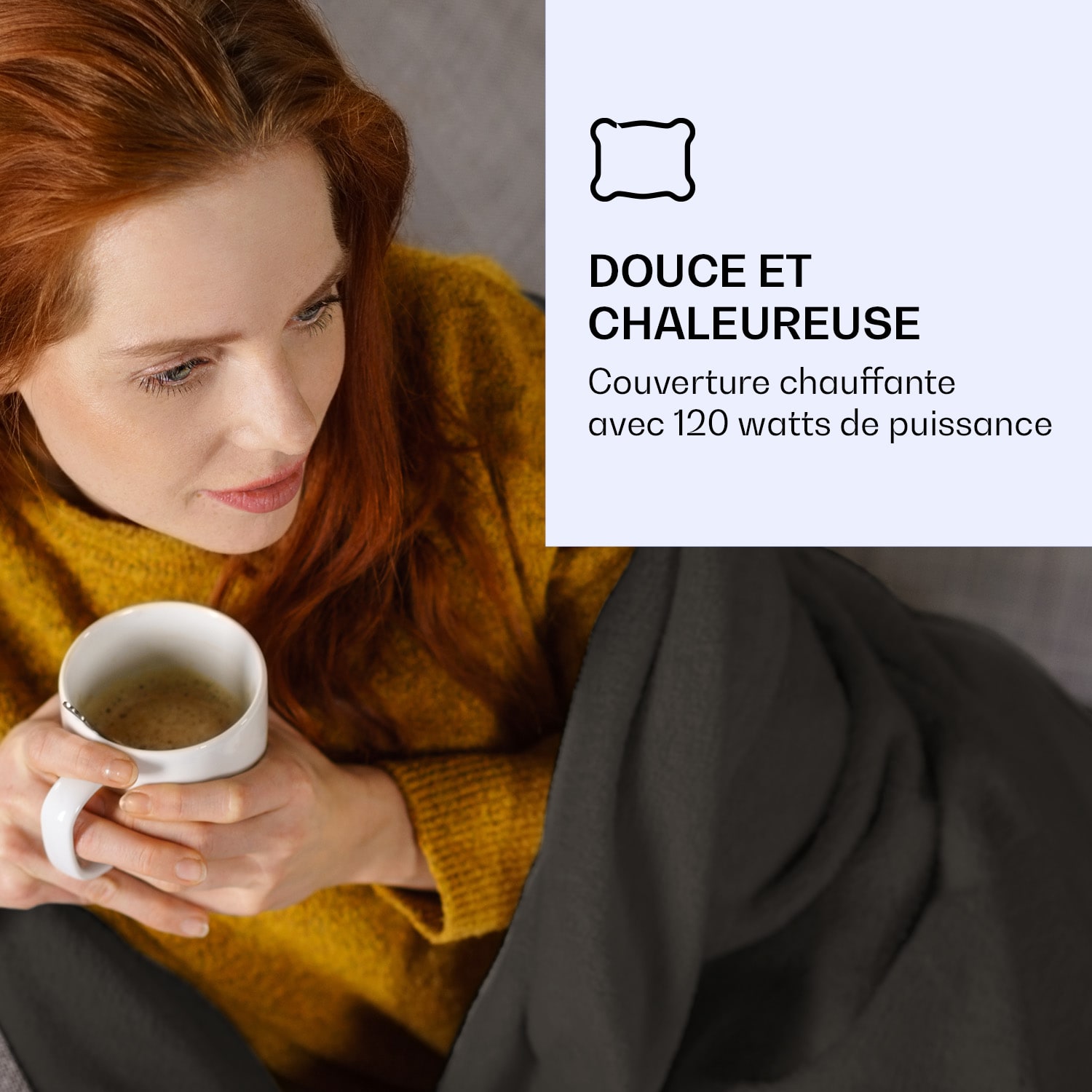 Dr. Watson XL Couverture électrique 120 W 3 niveaux de température Panneau de commande 180 x 130 cm 