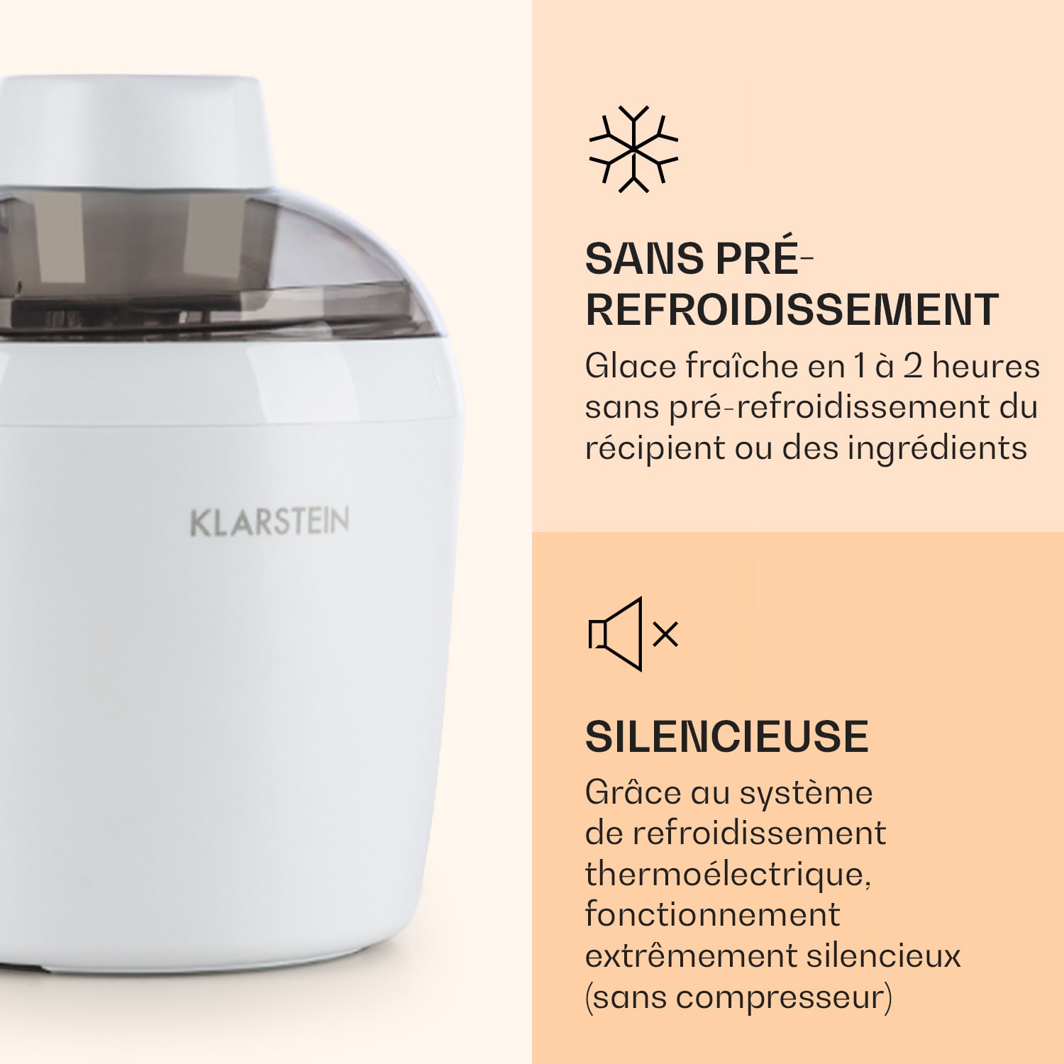 Sorbetière thermoélectrique à flocons de neige 700ml silencieuse 
