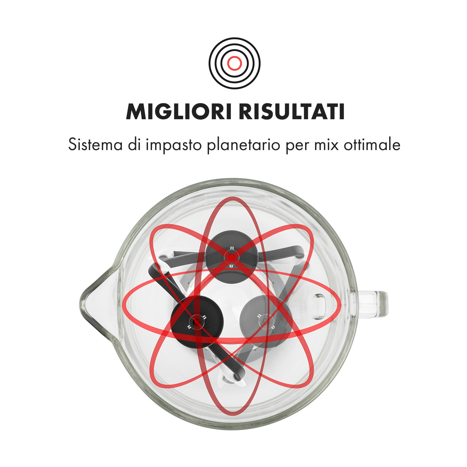 Lucia Rossa 2G Robot da Cucina Mixer Tritacarne 1800W senza BPA 