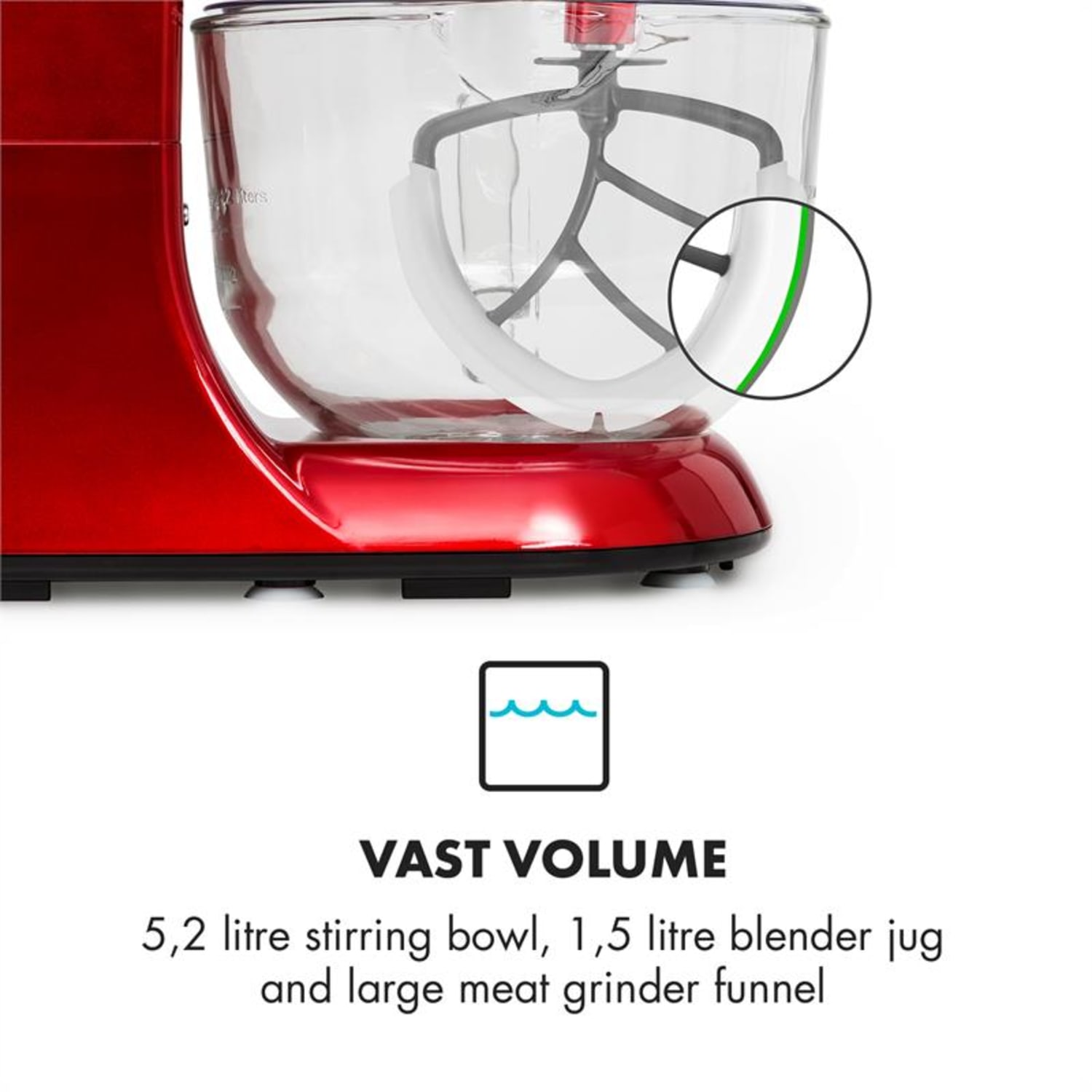 Lucia Rossa 2G konyhai robotgép, mixer, húsdaráló, 1800W, BPA-mentes 