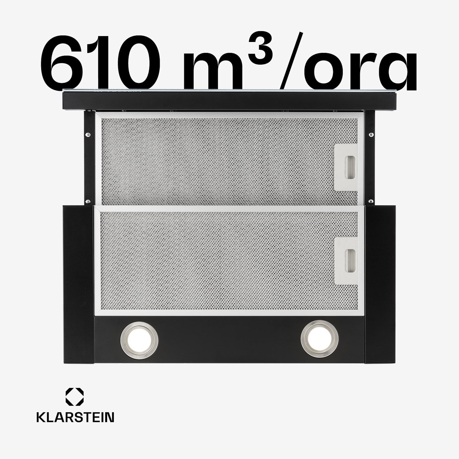 Vinea Cappa Aspirante ad Incasso a Schermo Piatto 60 cm Nero nero