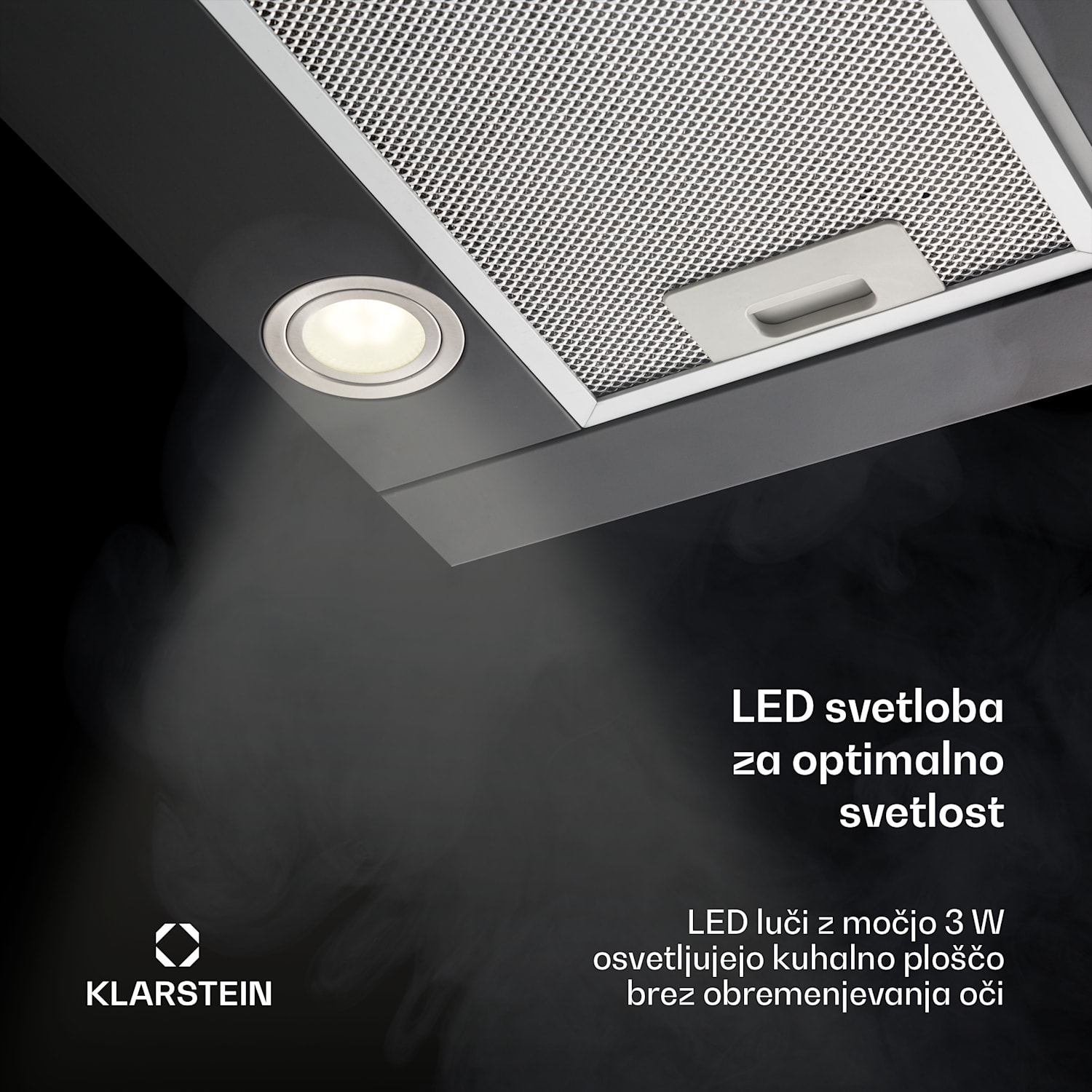 Vinea vgrajena kuhinjska napa, ploščata konstrukcija, 60 cm, črna barva Črna