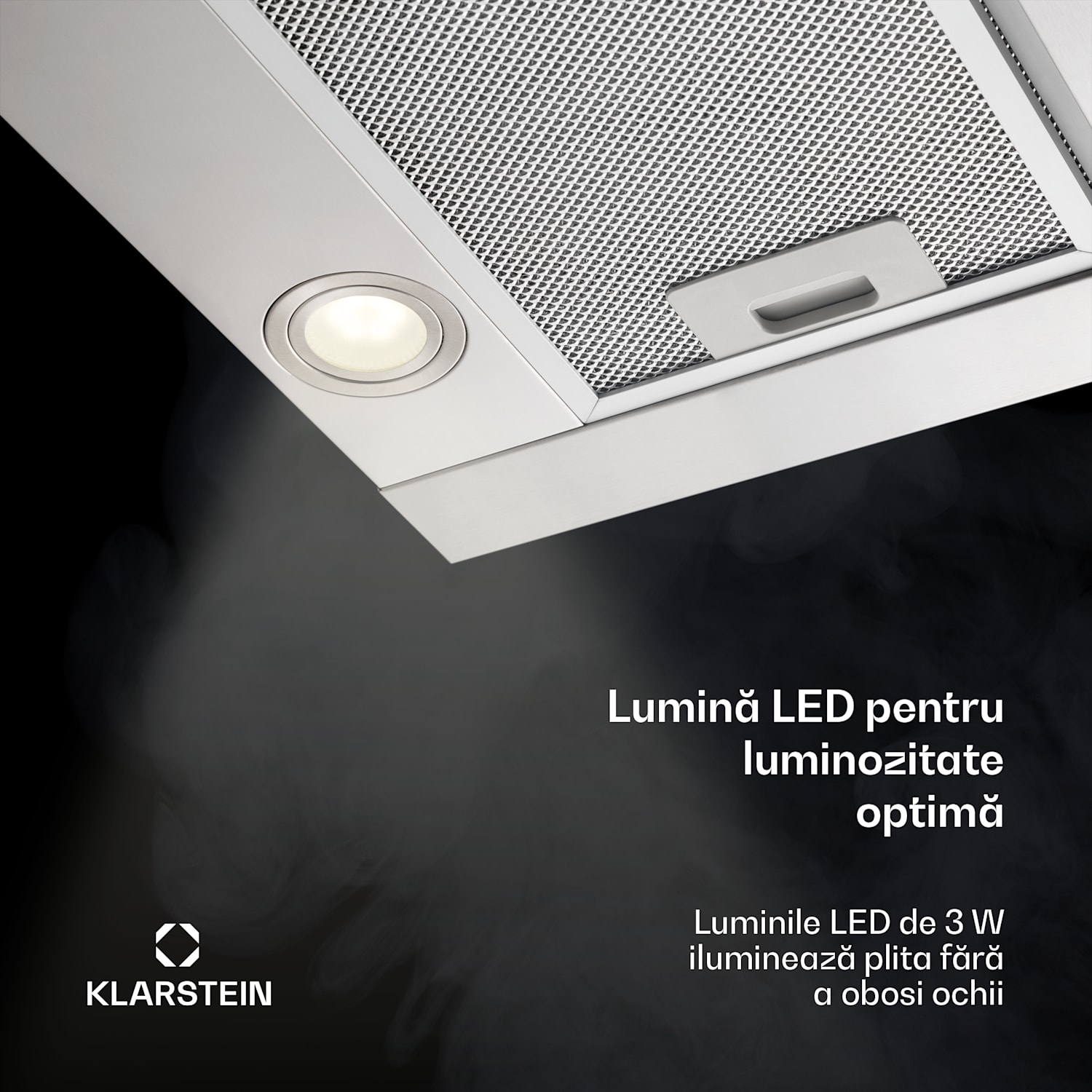 Vinea, hotă incorporabilă, construcție plată, 60 cm, argintiu Oțel inoxidabil