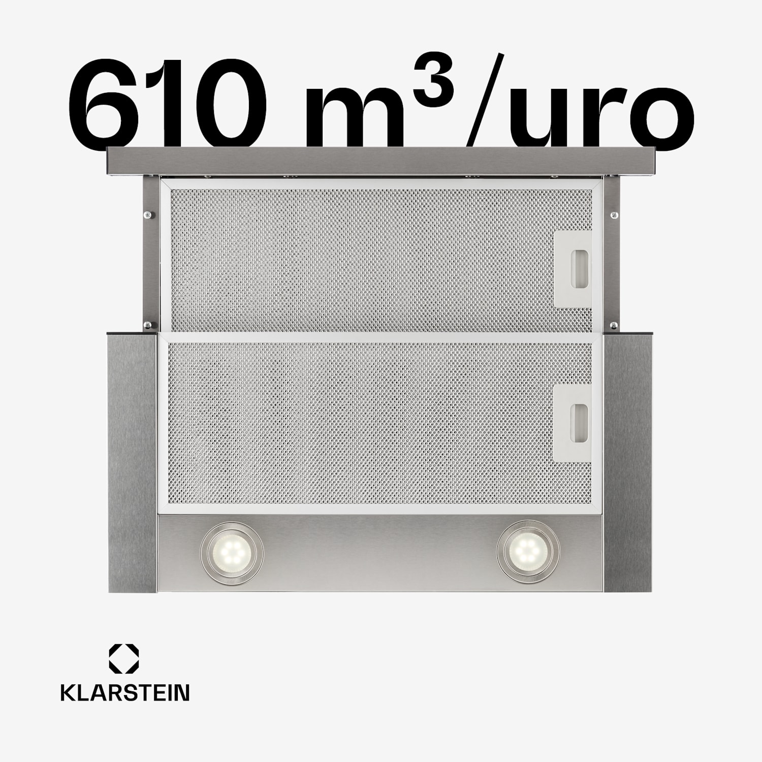 Vinea vgrajena kuhinjska napa, ploščata konstrukcija, 60 cm, srebrna barva Nerjaveče jeklo