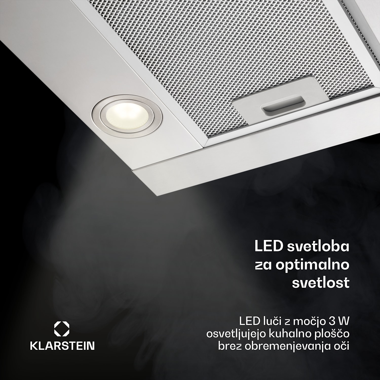 Vinea vgrajena kuhinjska napa, ploščata konstrukcija, 60 cm, srebrna barva Nerjaveče jeklo