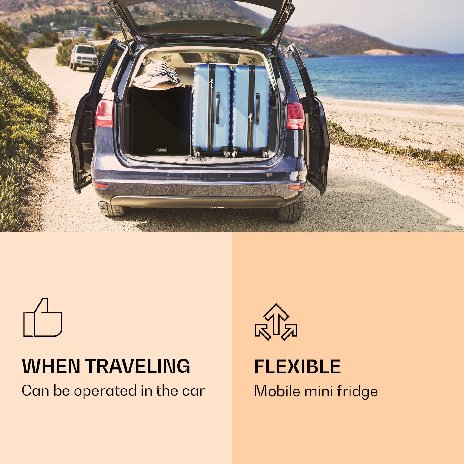 CoolTour drankenkoeler minikoelkast | 48 liter | 75 watt | 5-12 °C | Geluidsniveau: 35 dB | Kabel sigarettenaansteker | Aanstekerdoos voor in de auto 48 ltr