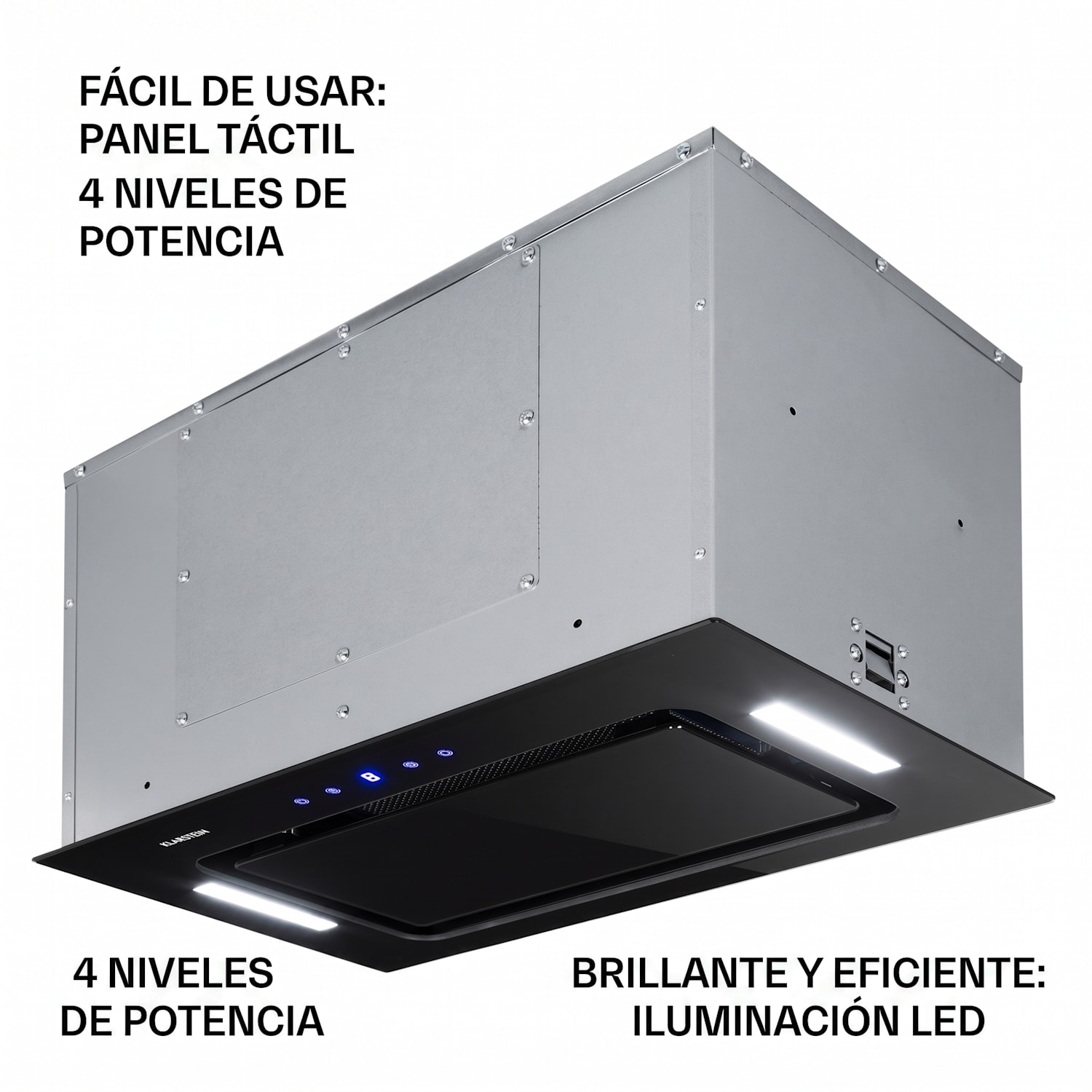 HEKTOR SL Campana extractora iluminación filtro de aluminio timer negro 52 cm | Accesorio sin filtro de carbón activo | Negro