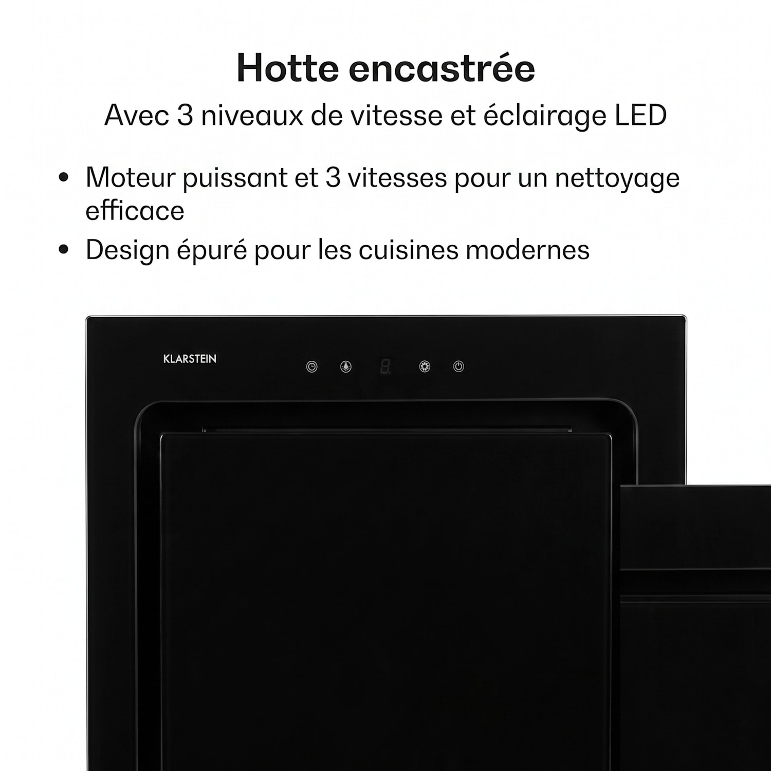 HEKTOR SL Hotte murale aspirante filtre aluminium minuterie - noire 52 cm | sans filtre à charbon actif | Noir