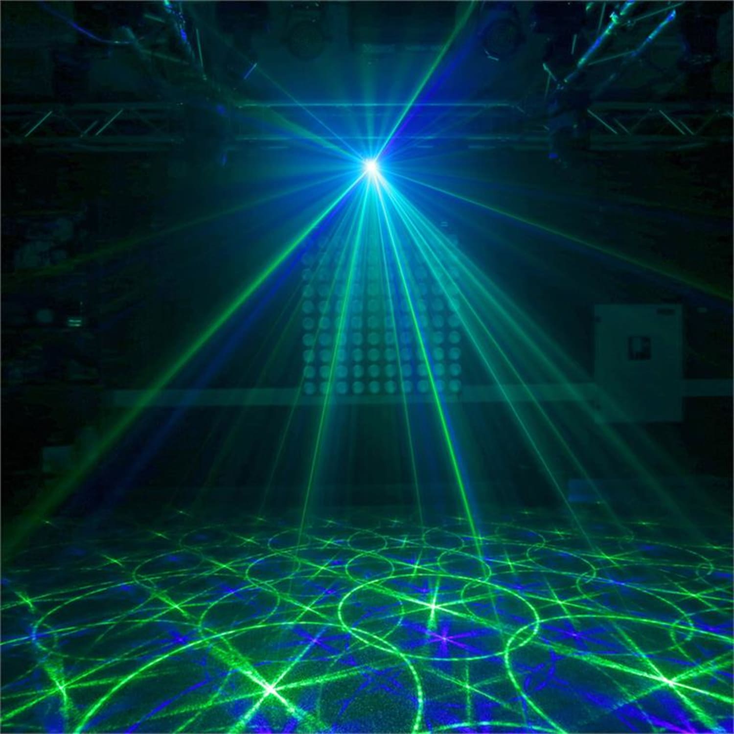 Anthe II, laser dublu de laser de 9 W RGB 12-Gobos 7 DMX Master / Slave 