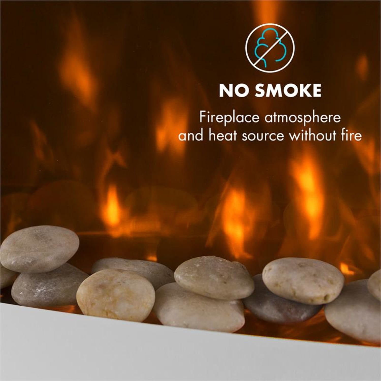 Lausanne, elektrický krb, 2000 W, LED plamene, diaľkové ovládanie, biely 2000 W | Horizontálny | Biela