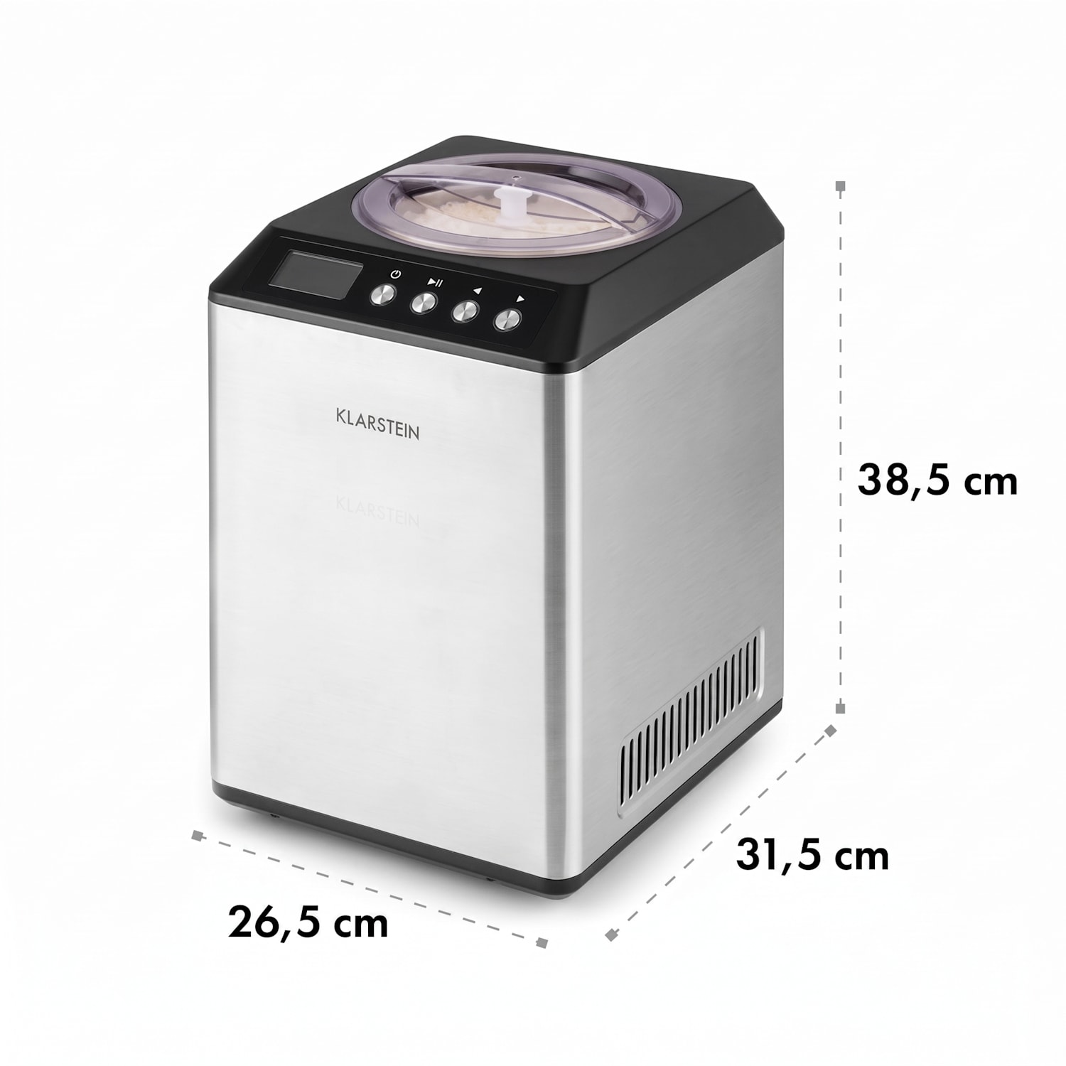 Vanilly Sky Family, fagylaltgép, fagylalt- és fagyasztott joghurtkészítő gép, 250 W, 2,5 L, ezüst 2,5 L | Ezüst