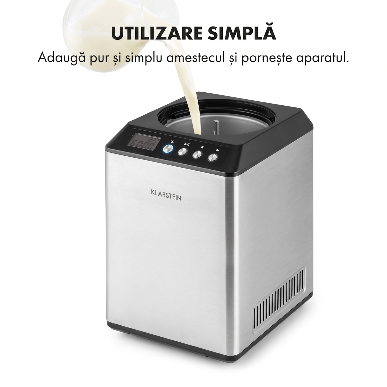 VANILLY SKY FAMILY, aparat pentru producerea de înghețată și iaurt înghețat, 250 W, 2,5 l, argintiu 2,5 L | Argintiu
