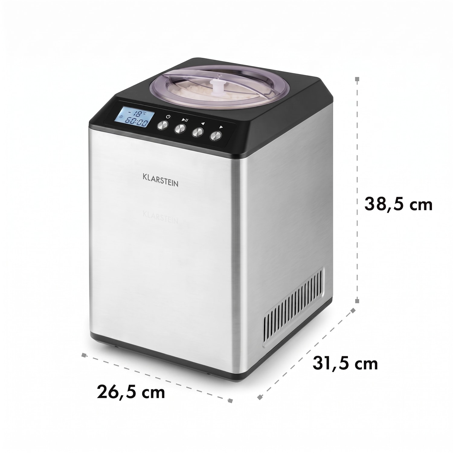 Vanilly Sky Family, zmrzlinovač, výrobník zmrzliny a mrazeného jogurtu, 250 W, 2,5 l, strieborný 2,5 L | Strieborná