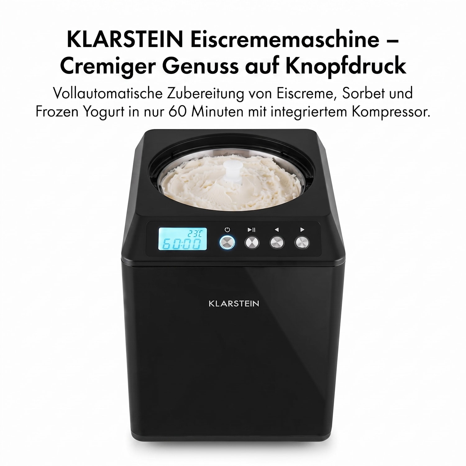 Vanilly Sky Family Eiscremebereiter Frozen Yoghurt 250W 2,5l schwarz 2,5 L | Schwarz
