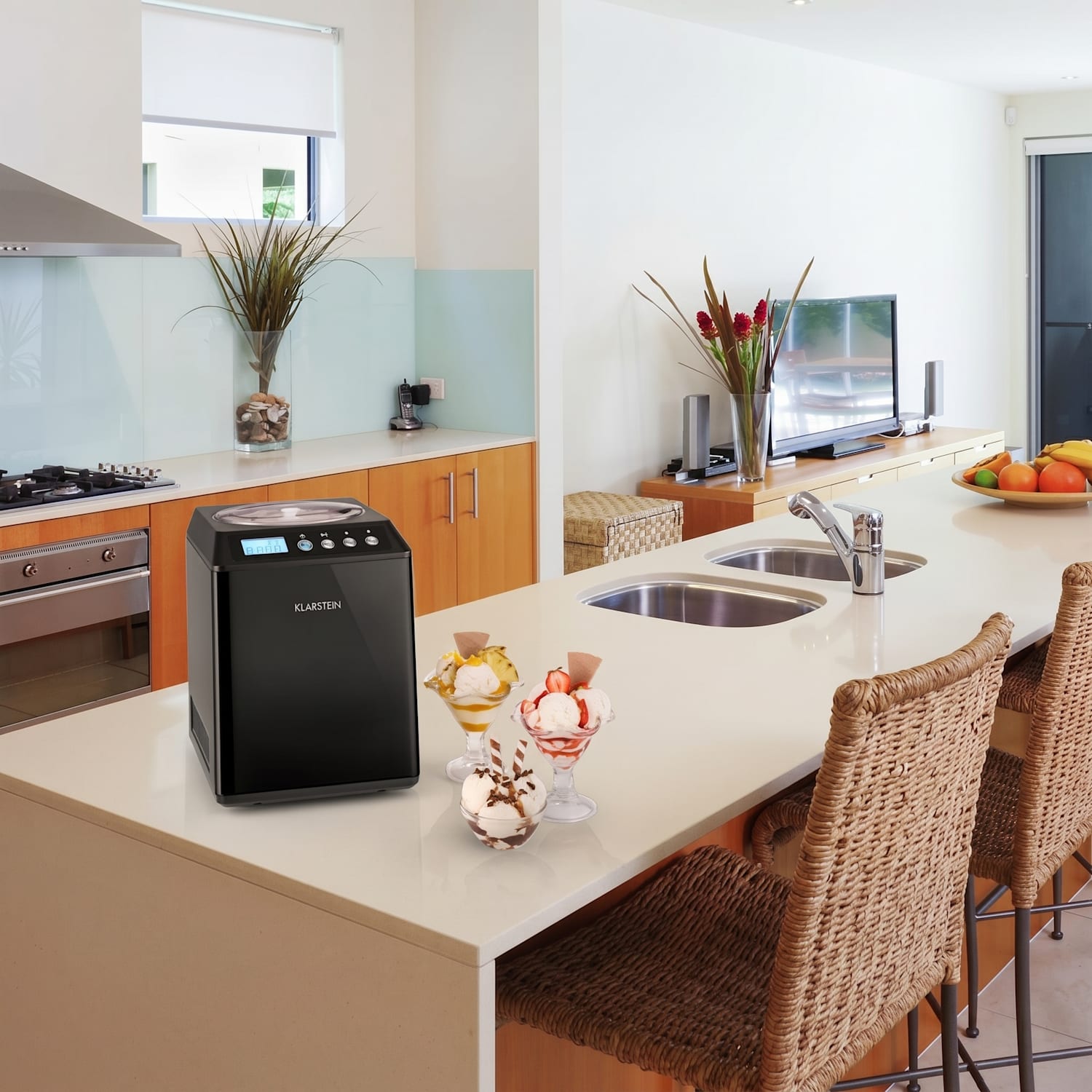Vanilly Sky Family, uređaj za pravljenje sladoleda i smrznutog jogurta, sladoledomat, 250 W, 2,5 l, crni 2,5 L | Crna