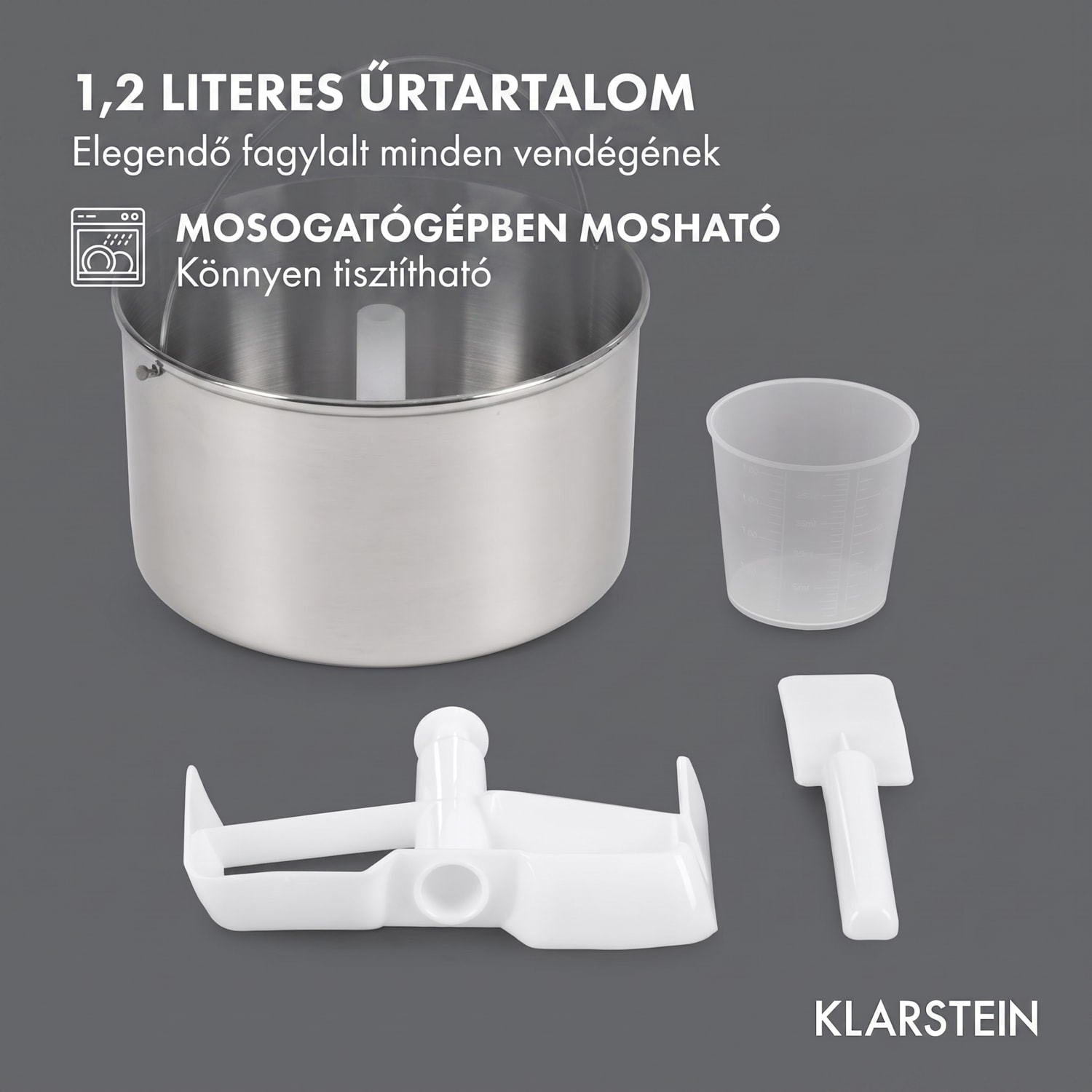 Vanilly Sky Family, fagylaltgép, fagylalt- és fagyasztott joghurtkészítő gép, 250 W, 2,5 L, fekete 2,5 L | Fekete