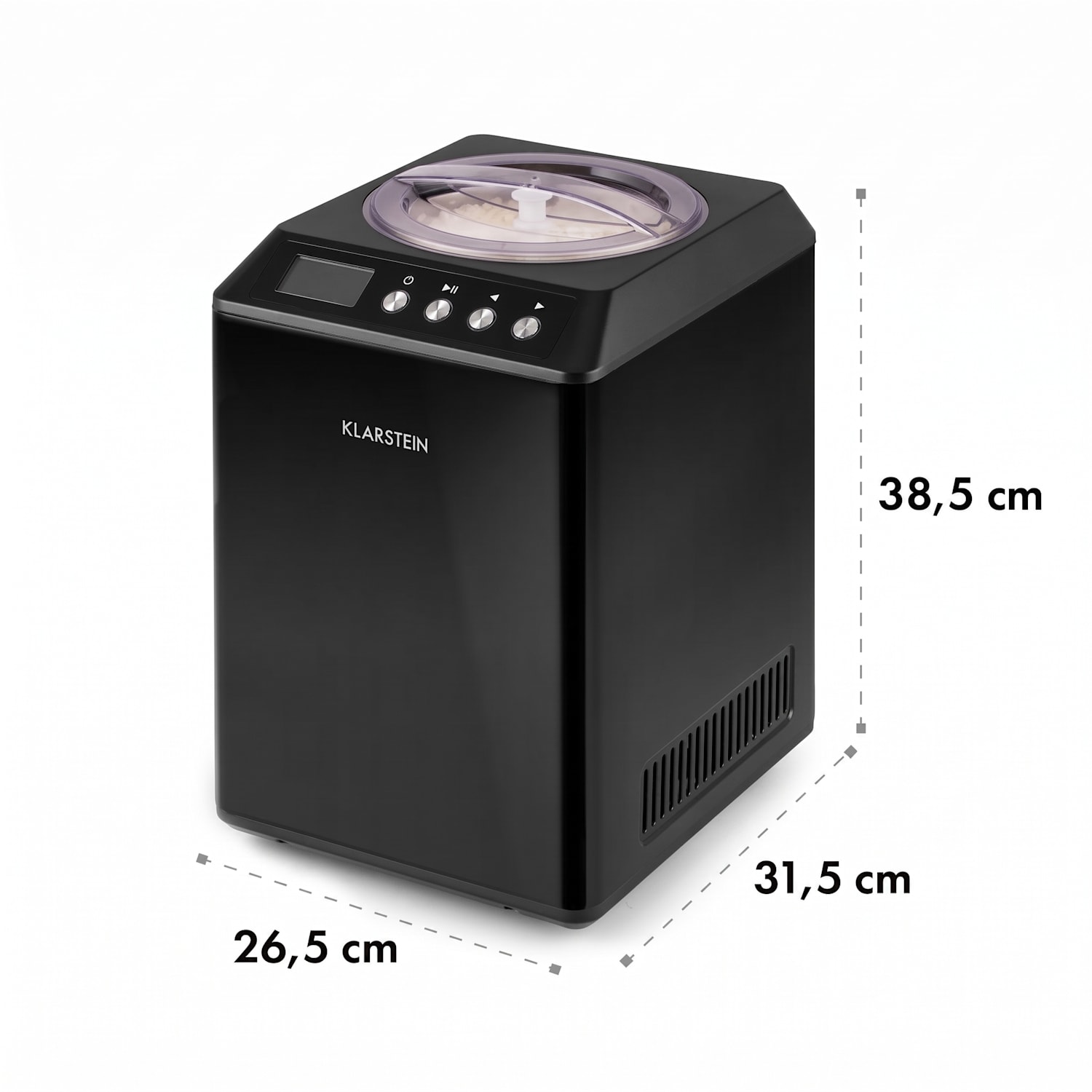 Vanilly Sky Family, zmrzlinovač, výrobník zmrzliny a mrazeného jogurtu, 250 W, 2,5 l, čierny 2,5 L | Čierna