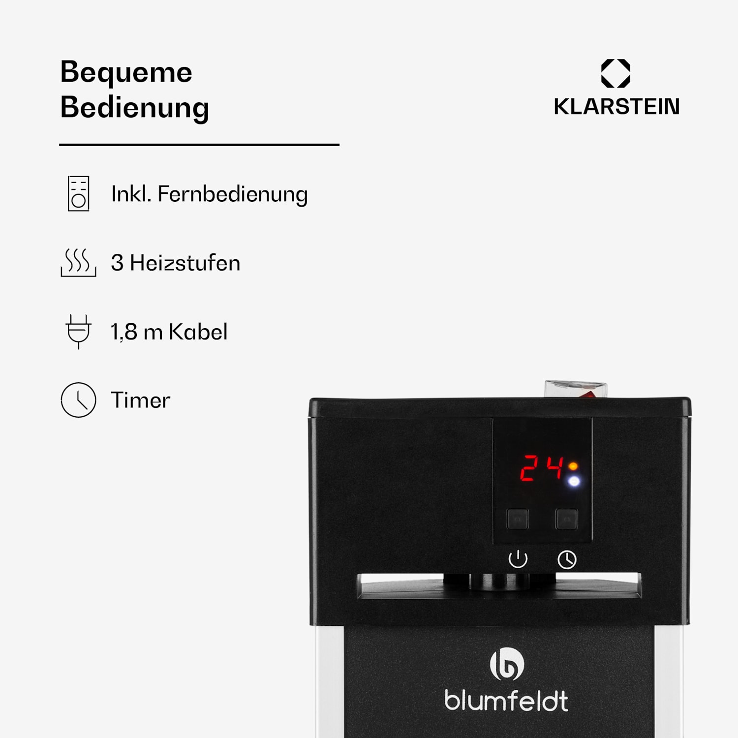 Heat Guru Infrarot-Heizstrahler 2000W 3 Heizstufen Fernbedienung 