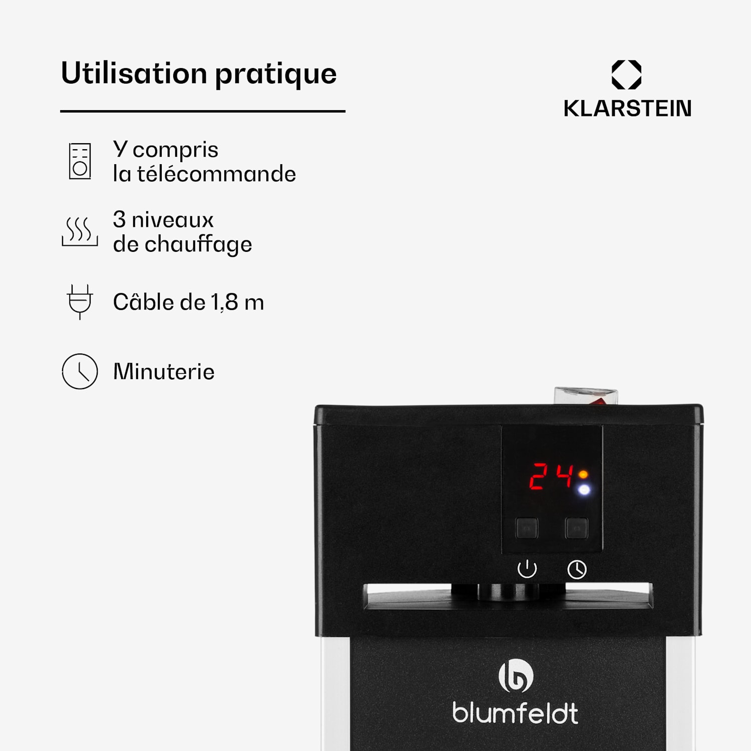 Heat Guru staande verwarming 2000W 3 standen afstandsbediening zilver 2000 W | Zilver / Zwart