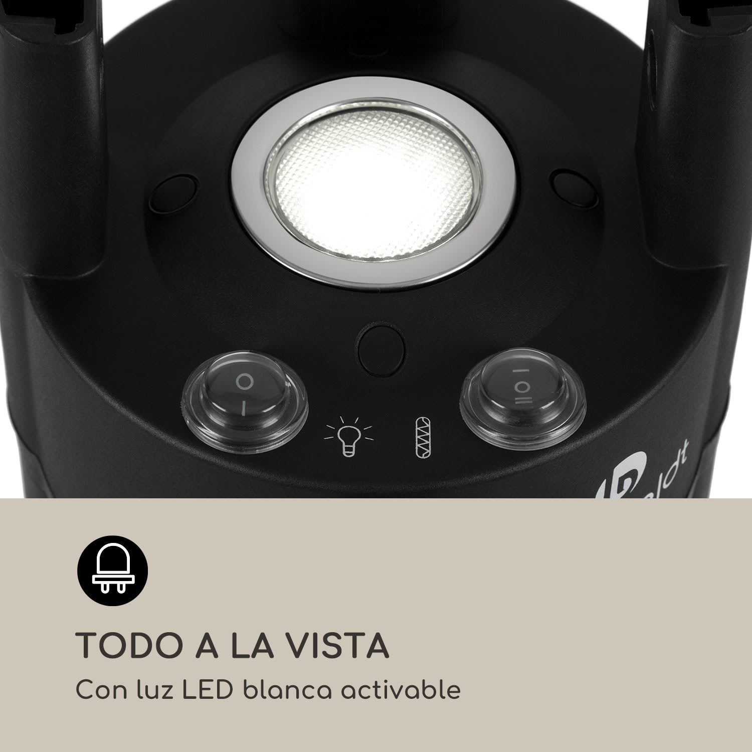 Primal Heat 65 mesa de bistró elemento de calor IR carbono 1200W LED 65cm cristal 65 cm
