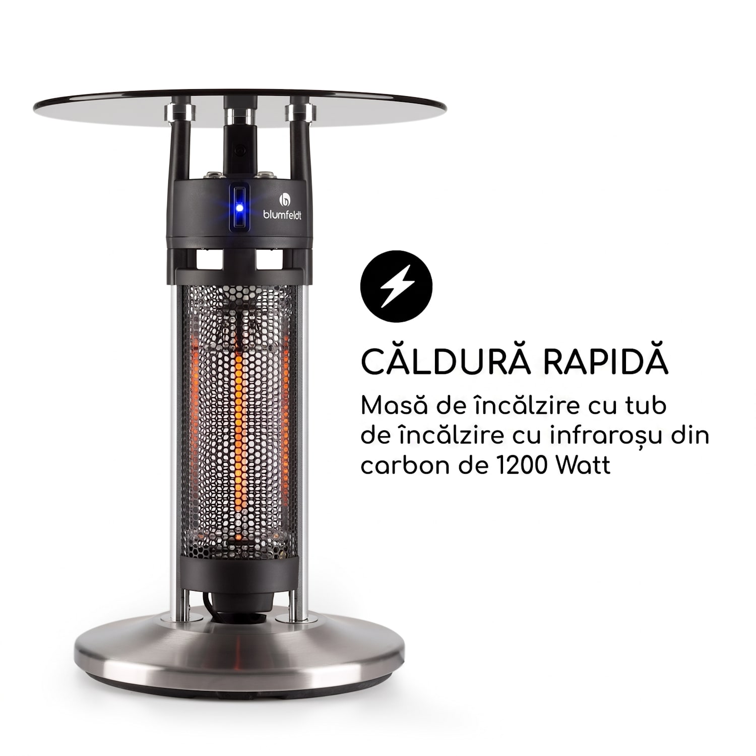 PRIMAL HEAT 65, ELEMENT DE INCALZIRE IR, CARBON 1200W LED, 65 cm, STICLA 65 cm