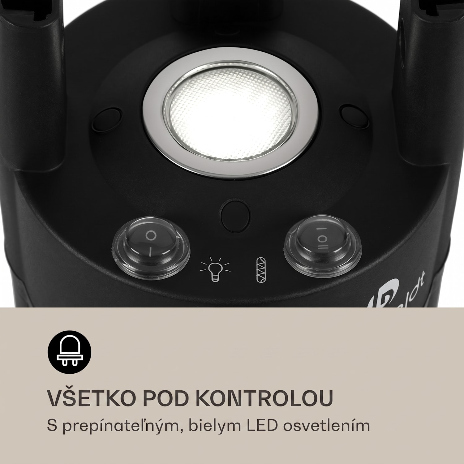 Primal Heat 65, ohrievač, bistro stôl, 1200 W, uhlíkové IR výhrevné teleso, LED, 65 cm, sklo 65 cm