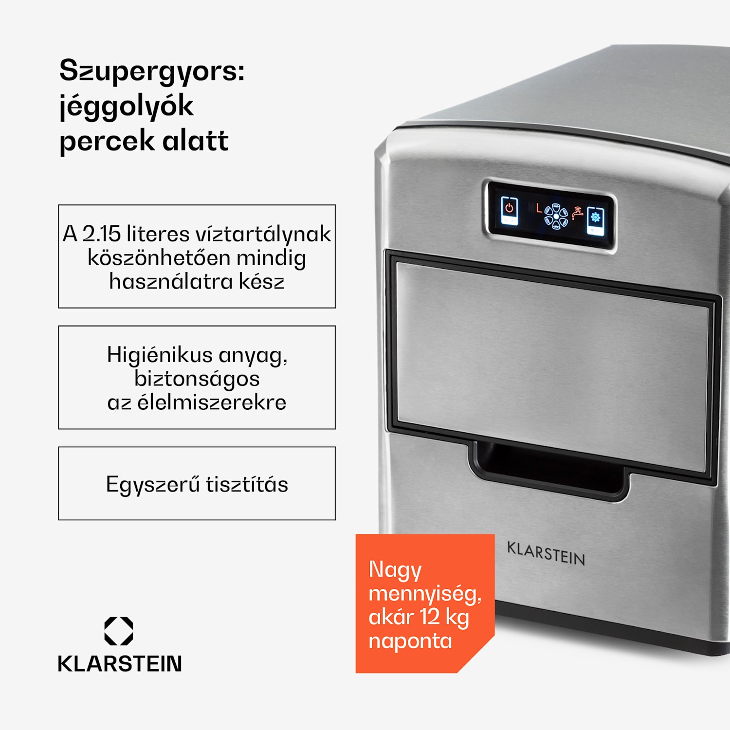 Metropolitan, jégkocka készítő, 12 kg /24 h, digitális kijelző 