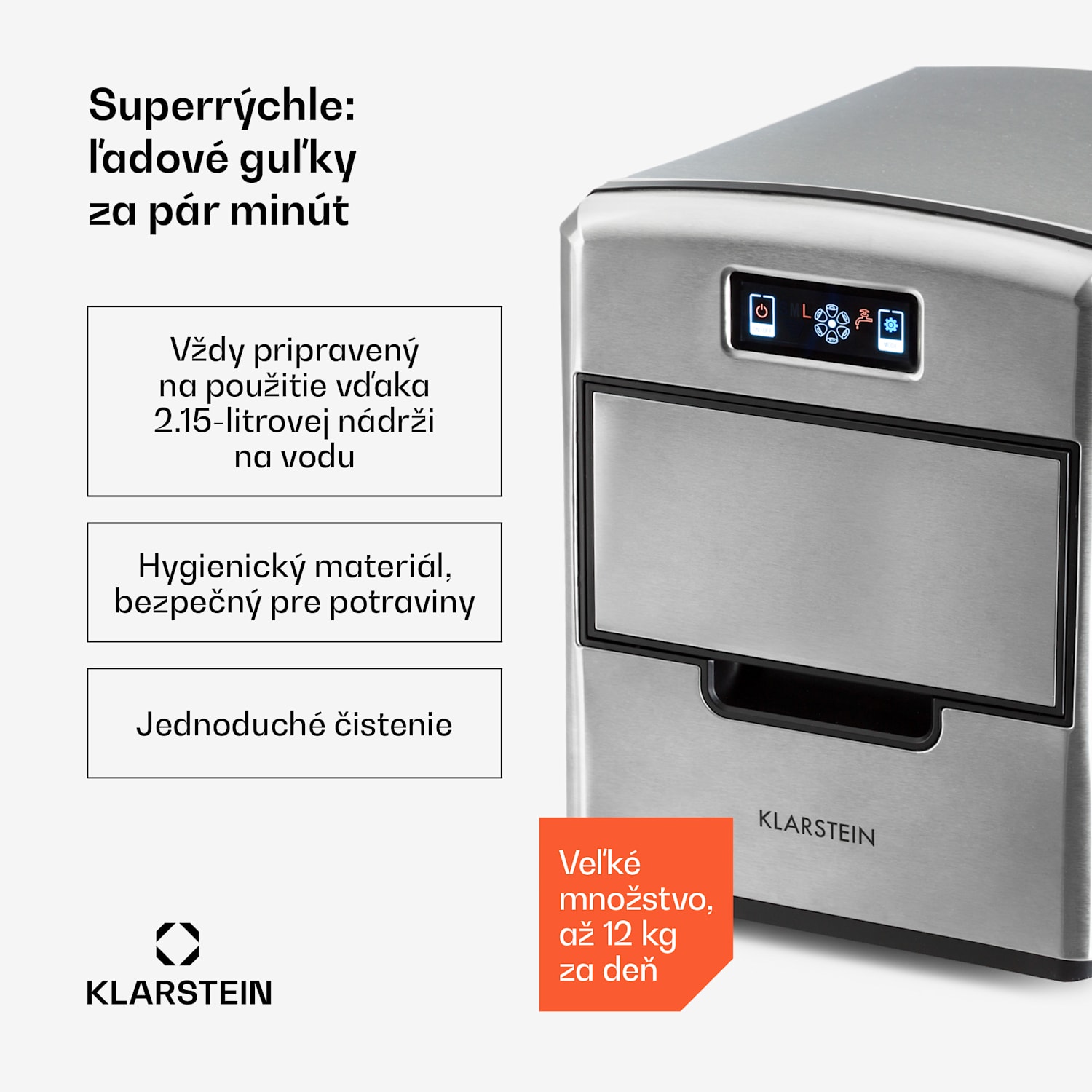 Metropolitan, výrobník ľadu, 12 kg/24 h, digitálny displej 