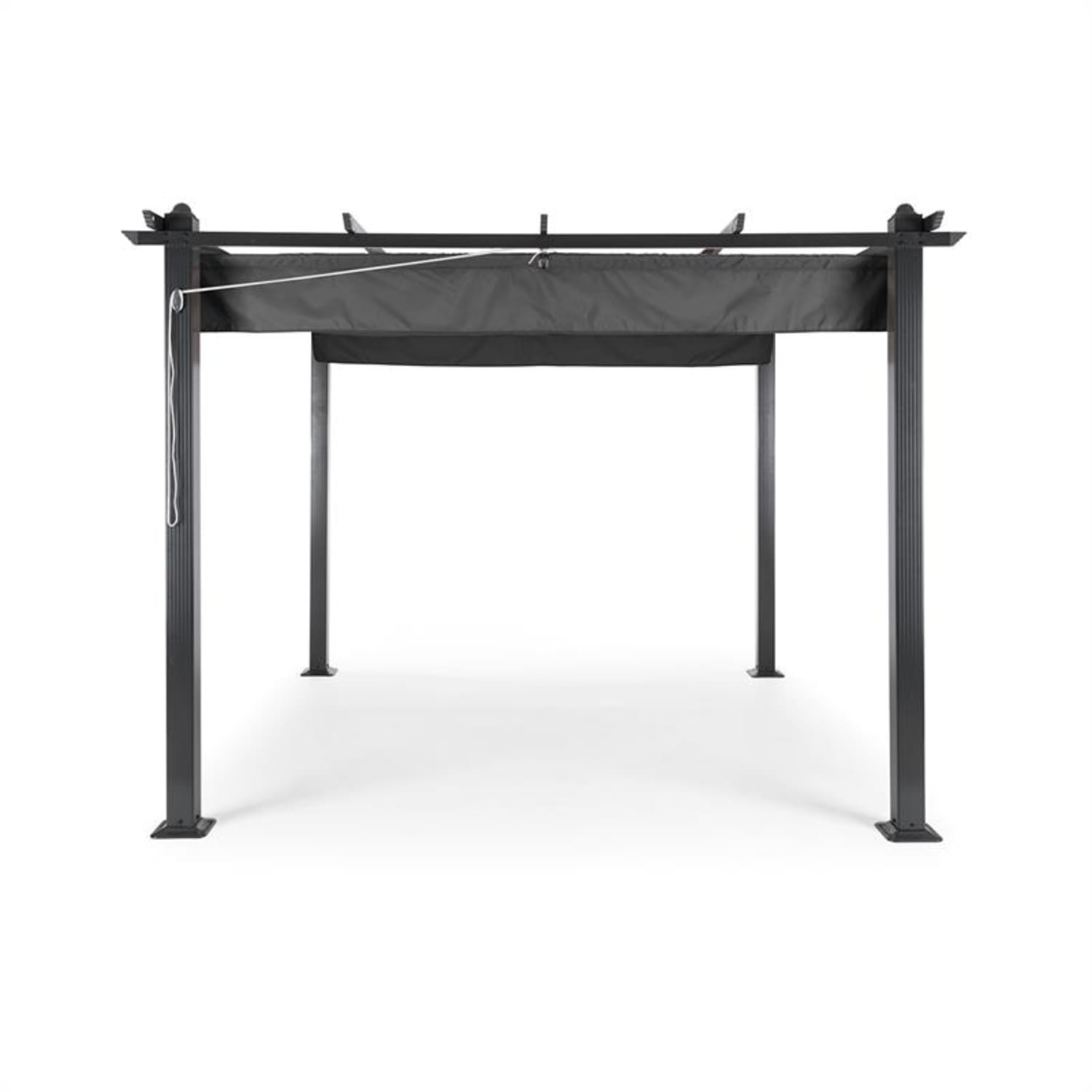 Pantheon 3x3 Pérgola Colgadizo Toldo Carpa Jardin 3x3m Aluminio Toldo Poliéster gris