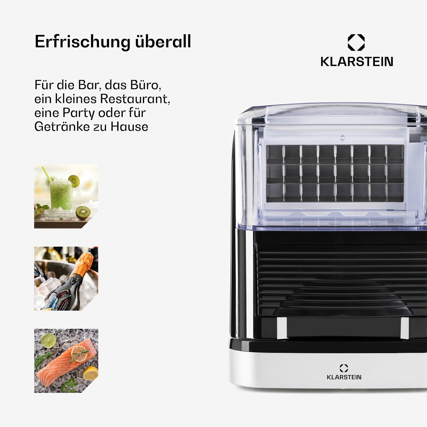 Kristall Machine à glaçons Glace cristal 2 tailles Réservoir d'eau de 2,5 L 