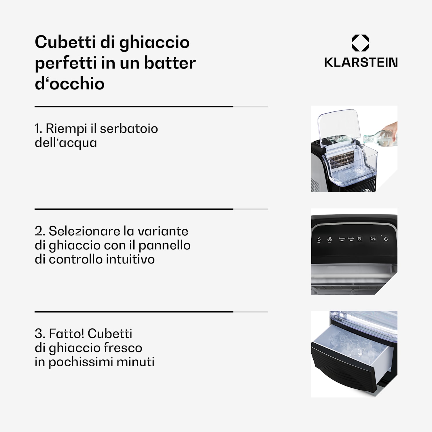 Kristall Macchina del Ghiaccio 2 Dimensioni Serbatoio dell'acqua 2,5 L 