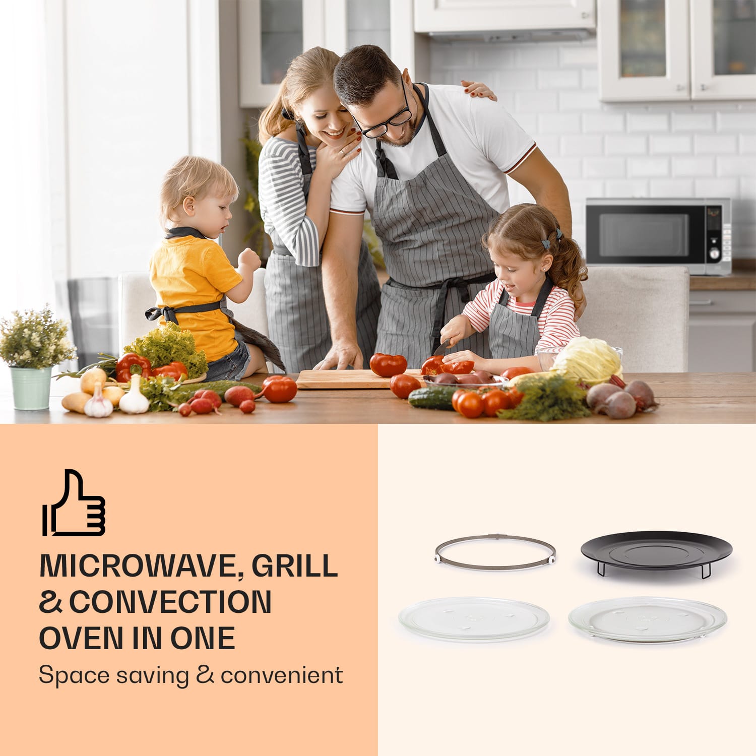 Brilliance Pro Microondas 43 Litros Grill Circulación de aire Panel táctil Acero inoxidable 43 L
