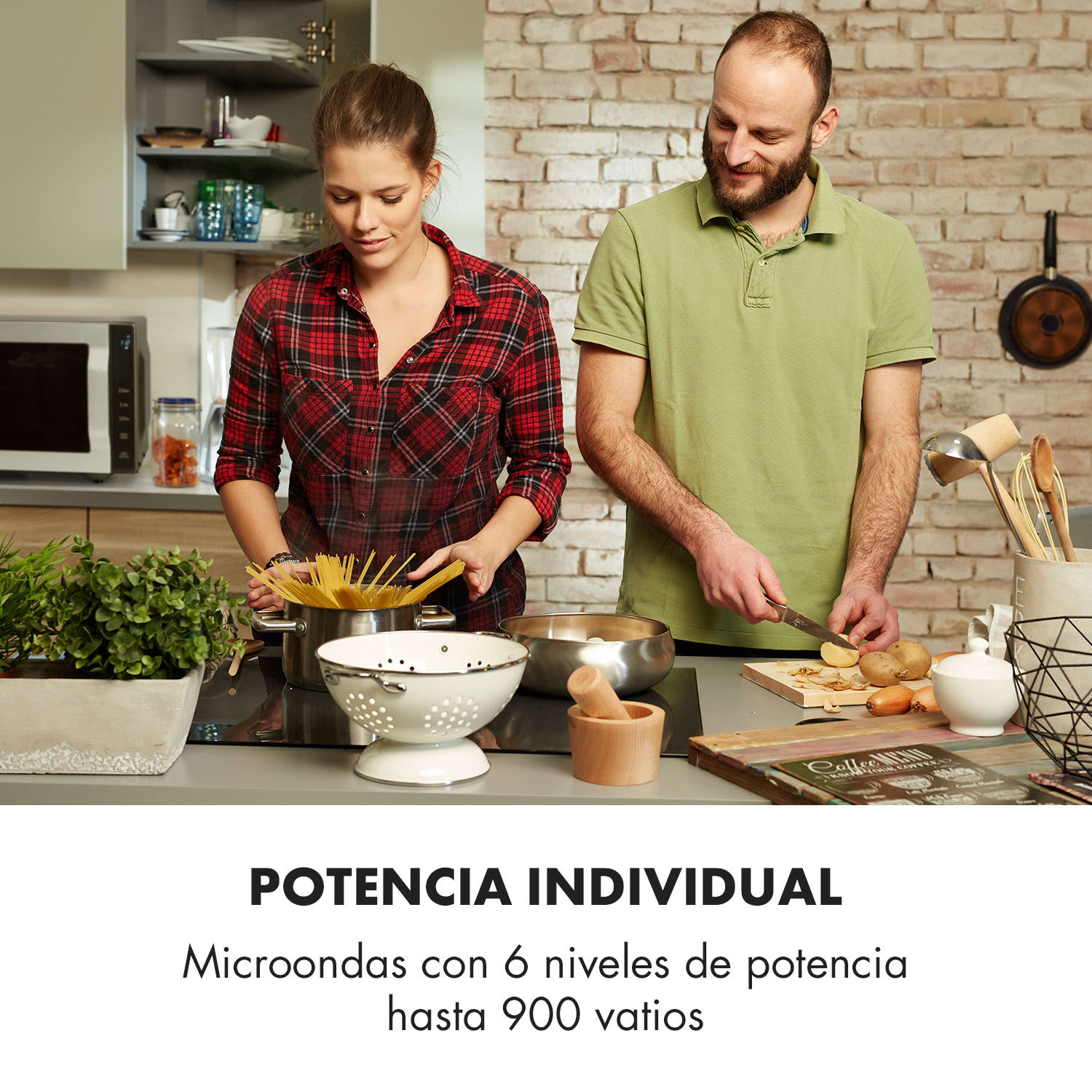 Brilliance Roomy Microondas 900W 25L 6 niveles de potencia Grill Plateado 