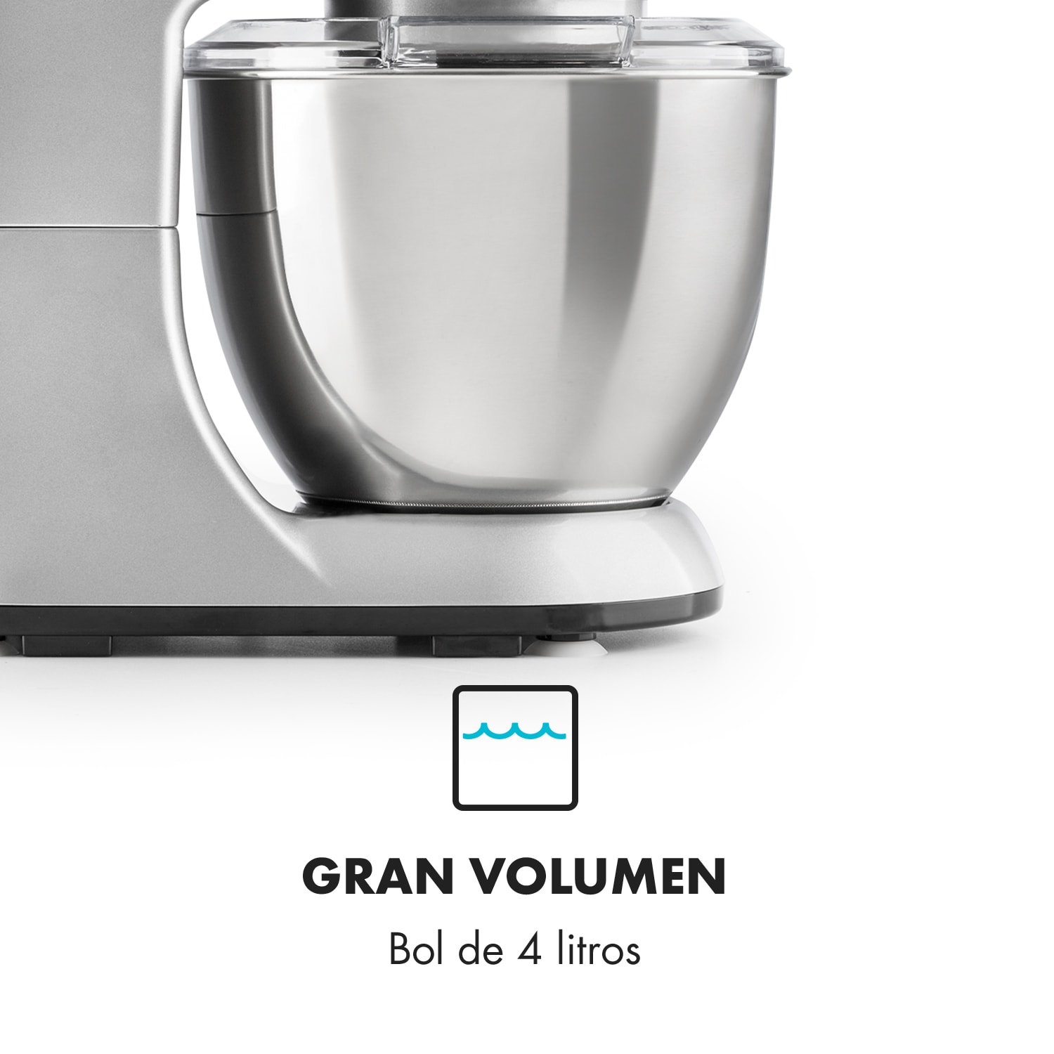 Bella Pico Mini robot de cocina Batidora Amasadora 550 W 6 niveles 5 litros Plata