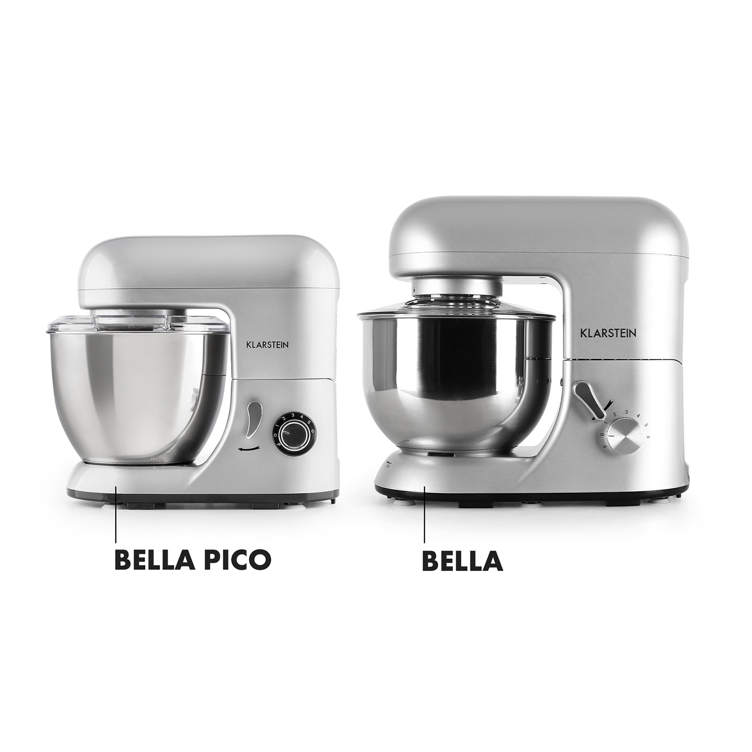 Bella Pico Mini robot de cocina Batidora Amasadora 550 W 6 niveles 5 litros Plata
