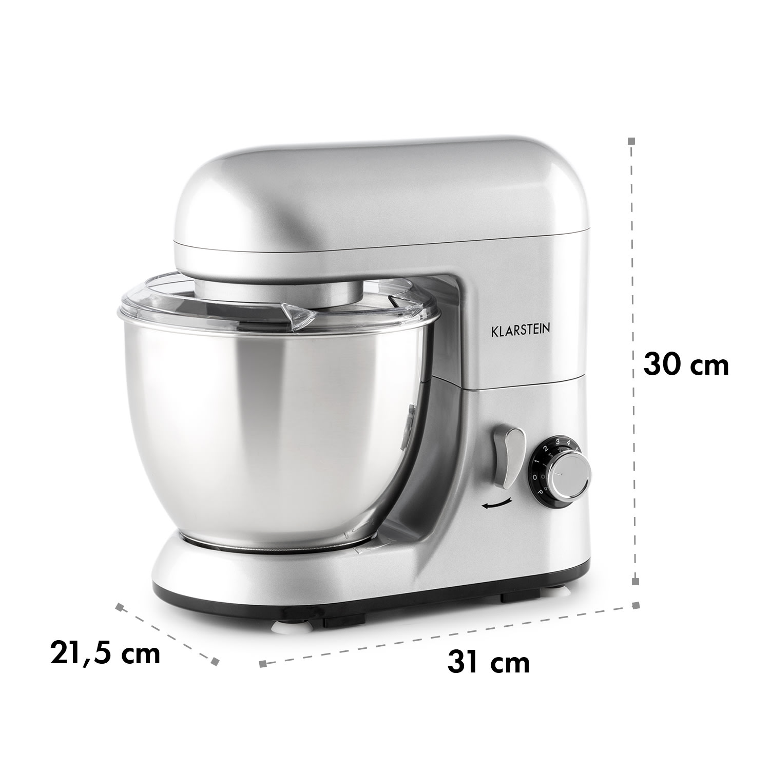 Bella Pico Mini robot de cocina Batidora Amasadora 550 W 6 niveles 5 litros Plata