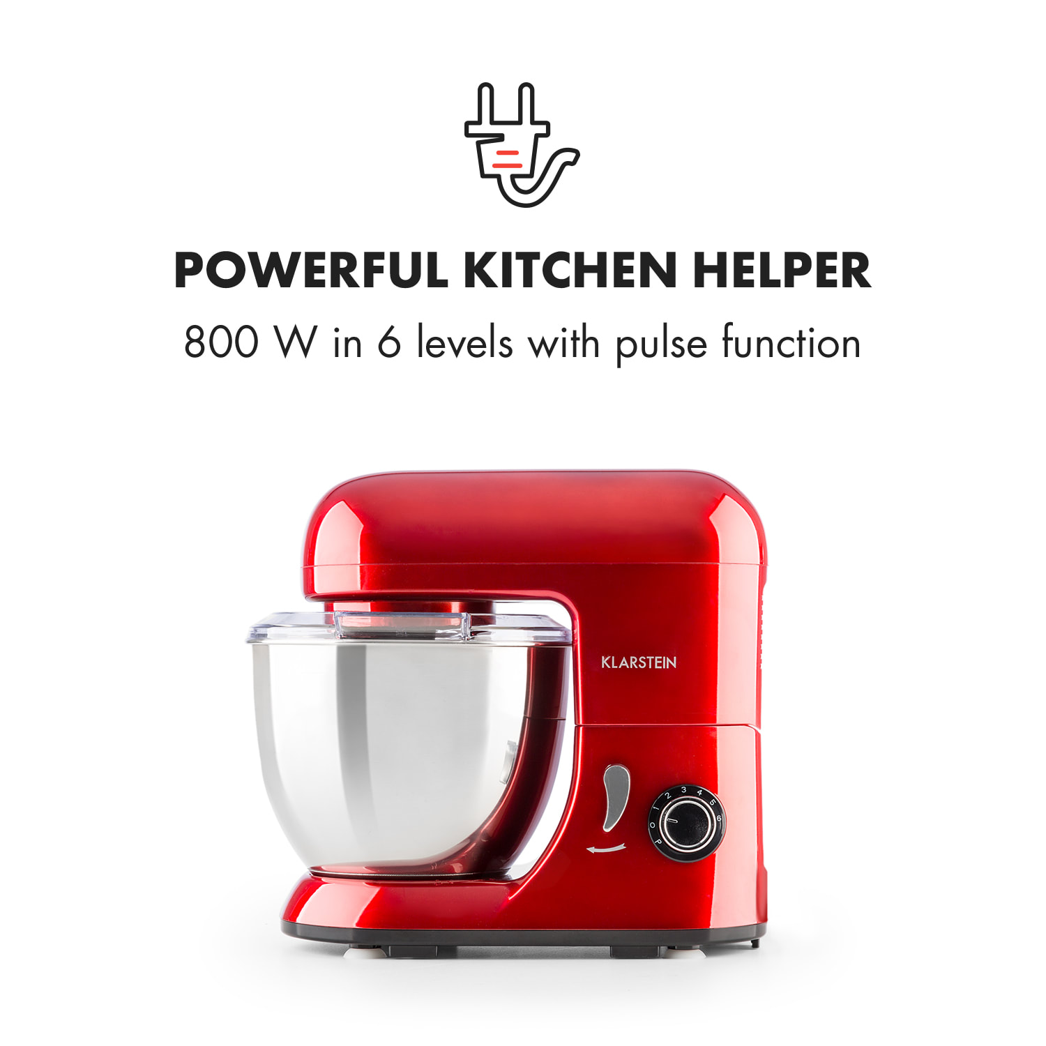 Bella Pico Rossa, mini kuchynský robot, 550 W, 6 stupňov, 4 litre, červený Červená