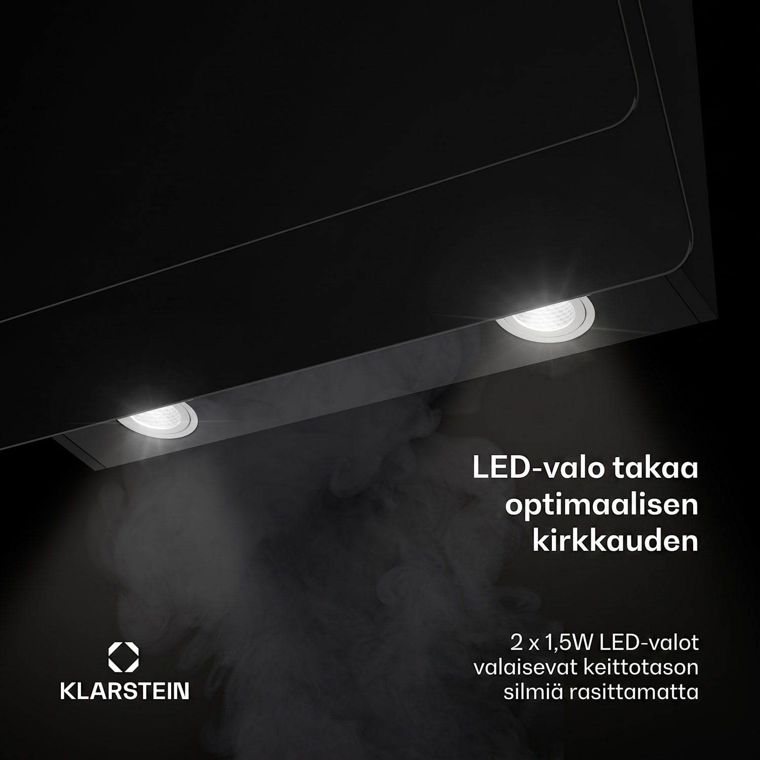 Aurica 60 liesituuletin 60 cm 607 m³/h LED kosketus lasi 60 cm | Musta