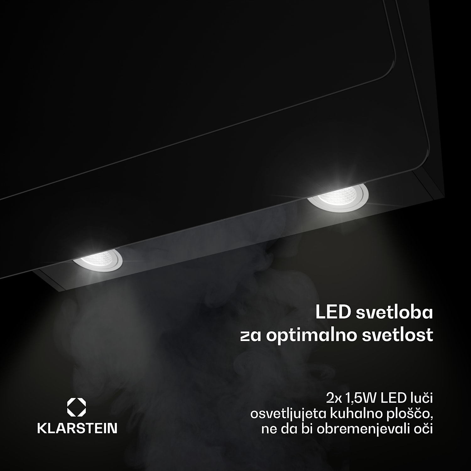 Aurica 60, kuhinjska napa, 165W, 3 stopnje, 620 m³/h, LED, steklo, črne barve 60 cm | no_replacement_filter | Črna