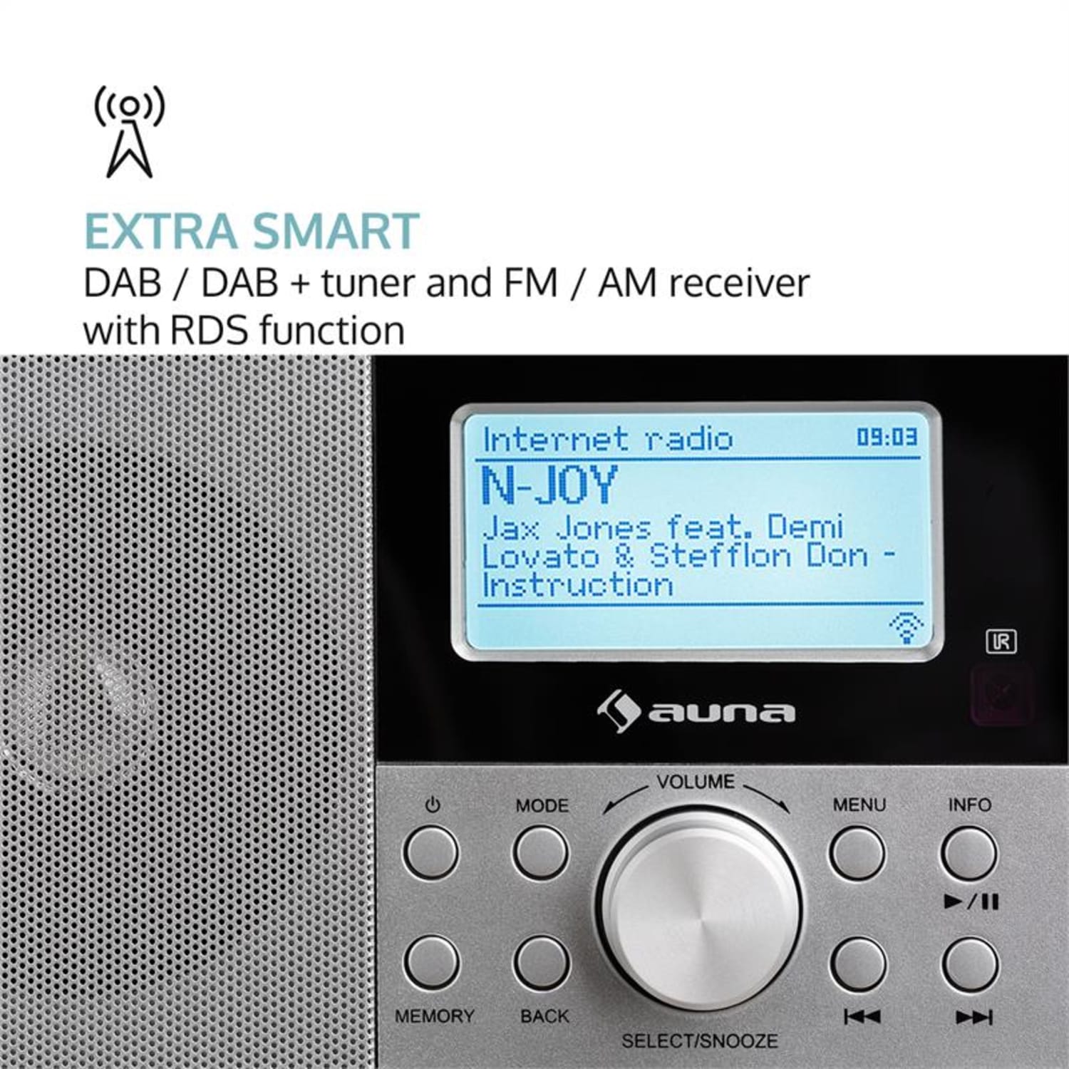 Worldwide Mini Radio de internet WLAN Reproductor de red USB MP3 AUX Sintonizador FM 